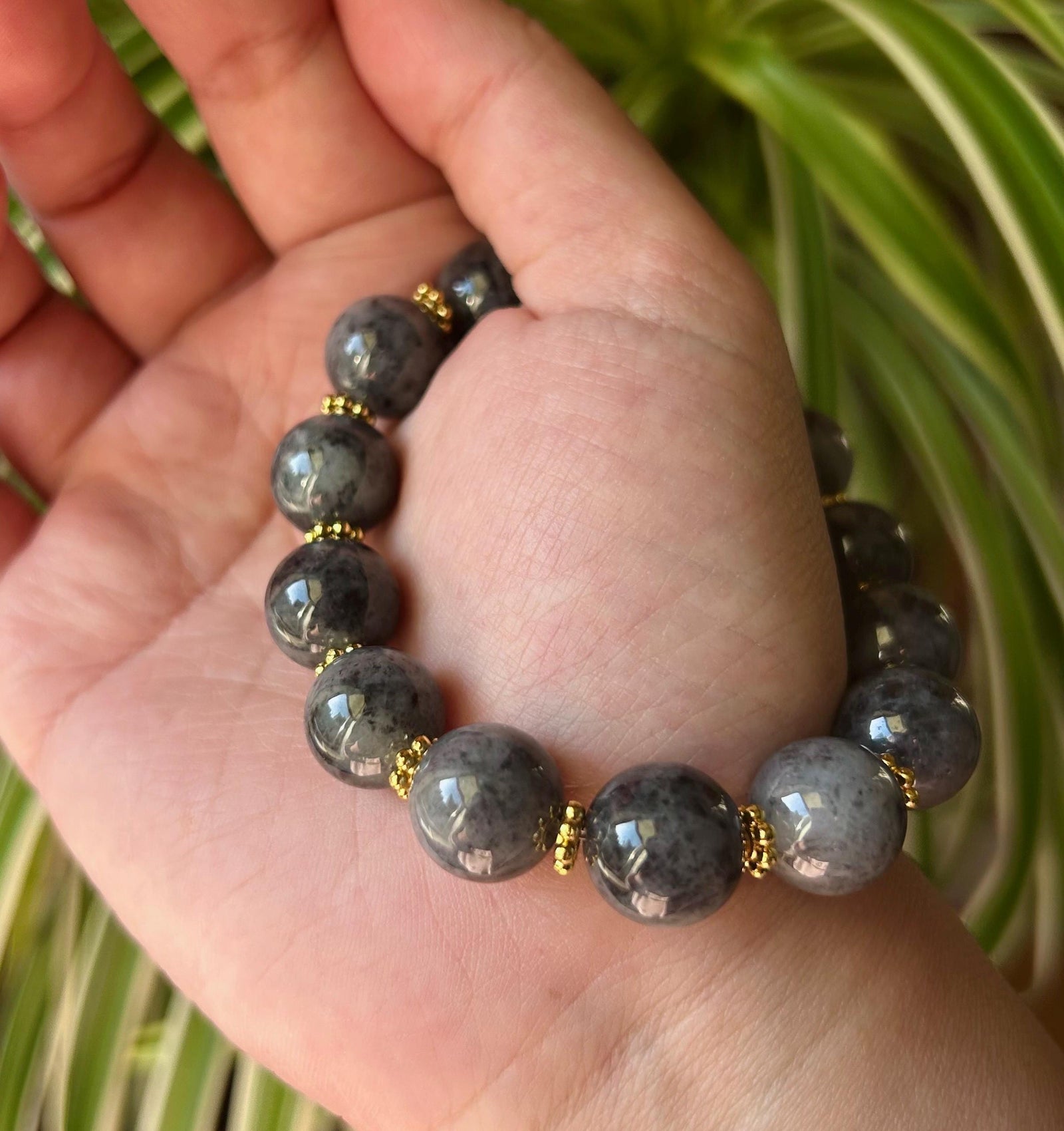 Jadeite Jade BIG Beads 13mm Bracelet Jewelry Mothers Day Gift Natural Untreated Burmese Type A Icy Gelatinous Wuji Black Jade Bracelet