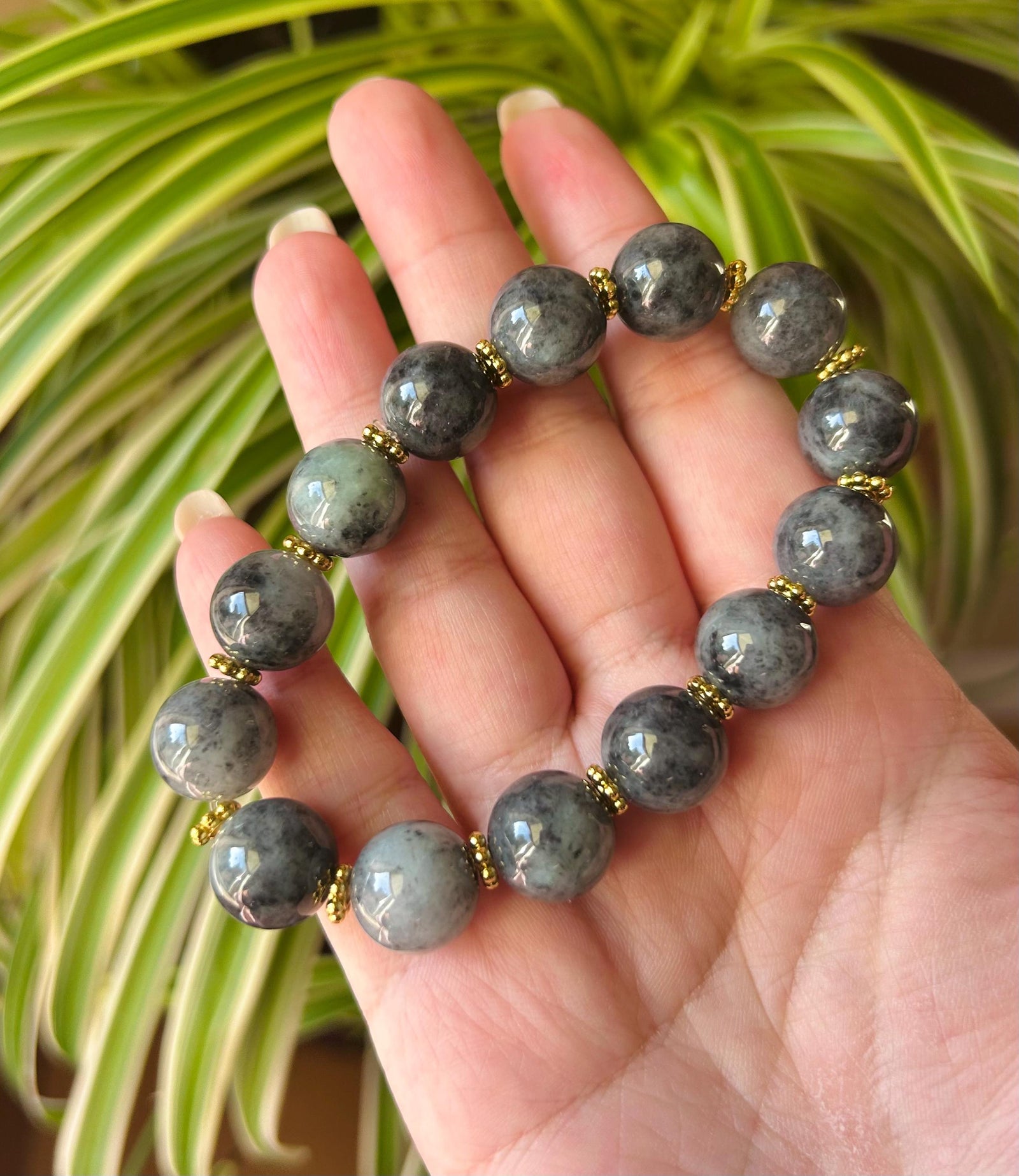 Jadeite Jade BIG Beads 13mm Bracelet Jewelry Mothers Day Gift Natural Untreated Burmese Type A Icy Gelatinous Wuji Black Jade Bracelet