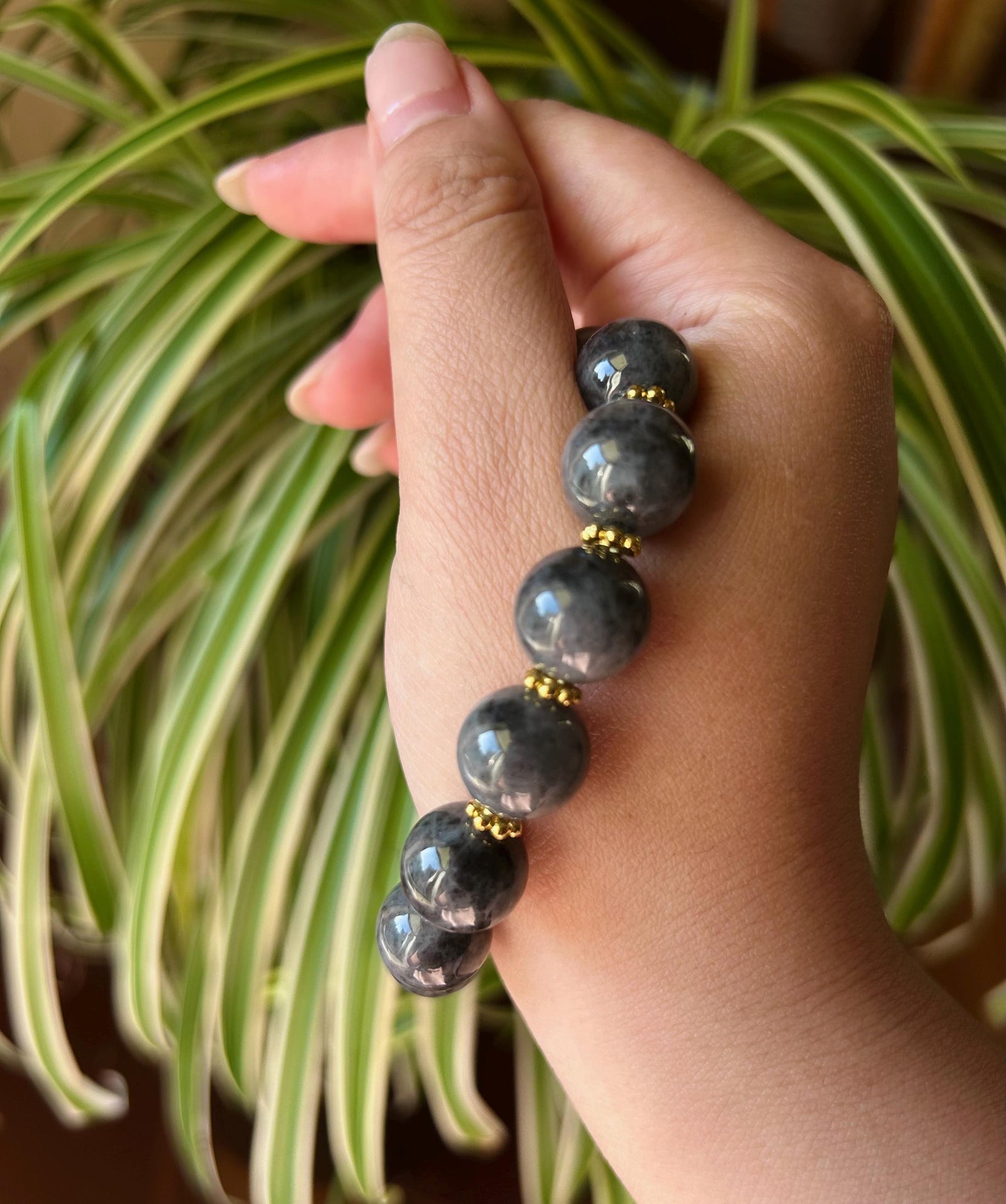 Jadeite Jade BIG Beads 13mm Bracelet Jewelry Mothers Day Gift Natural Untreated Burmese Type A Icy Gelatinous Wuji Black Jade Bracelet