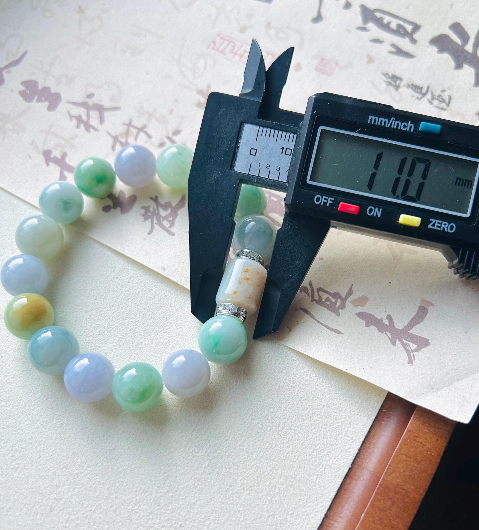 Jadeite Jade Beaded Bracelet Jewelry Gift for Her Natural Burmese Type A Icy Gelatinous RARE Multicolored Rainbow Floral 12mm BIG Beads