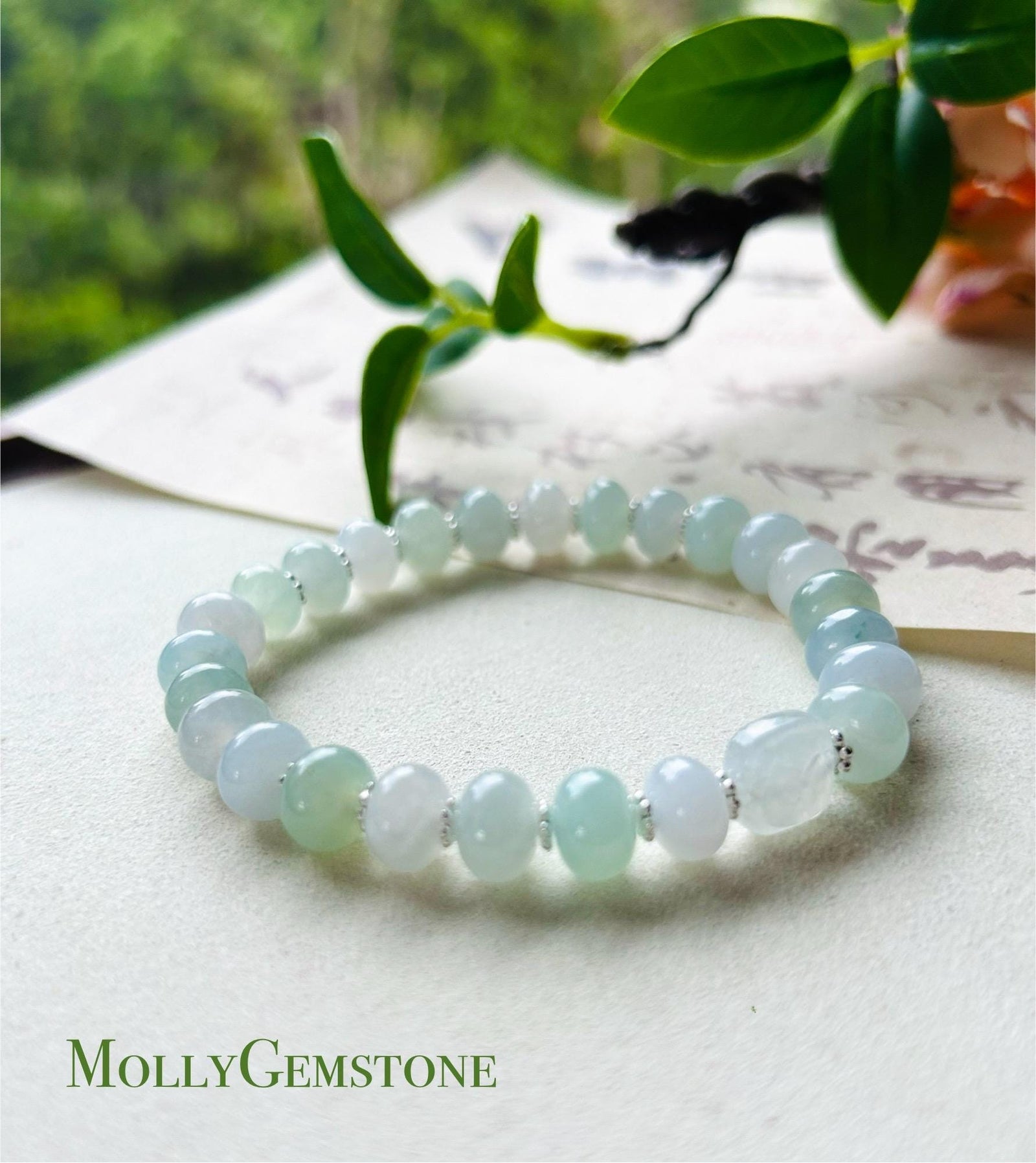 Jadeite Jade Beaded Bracelet Jewelry Gift for Her Natural Untreated Burmese Type A Highly Translucent Icy Jadeite Multicolor 8.5mm Cute Bear