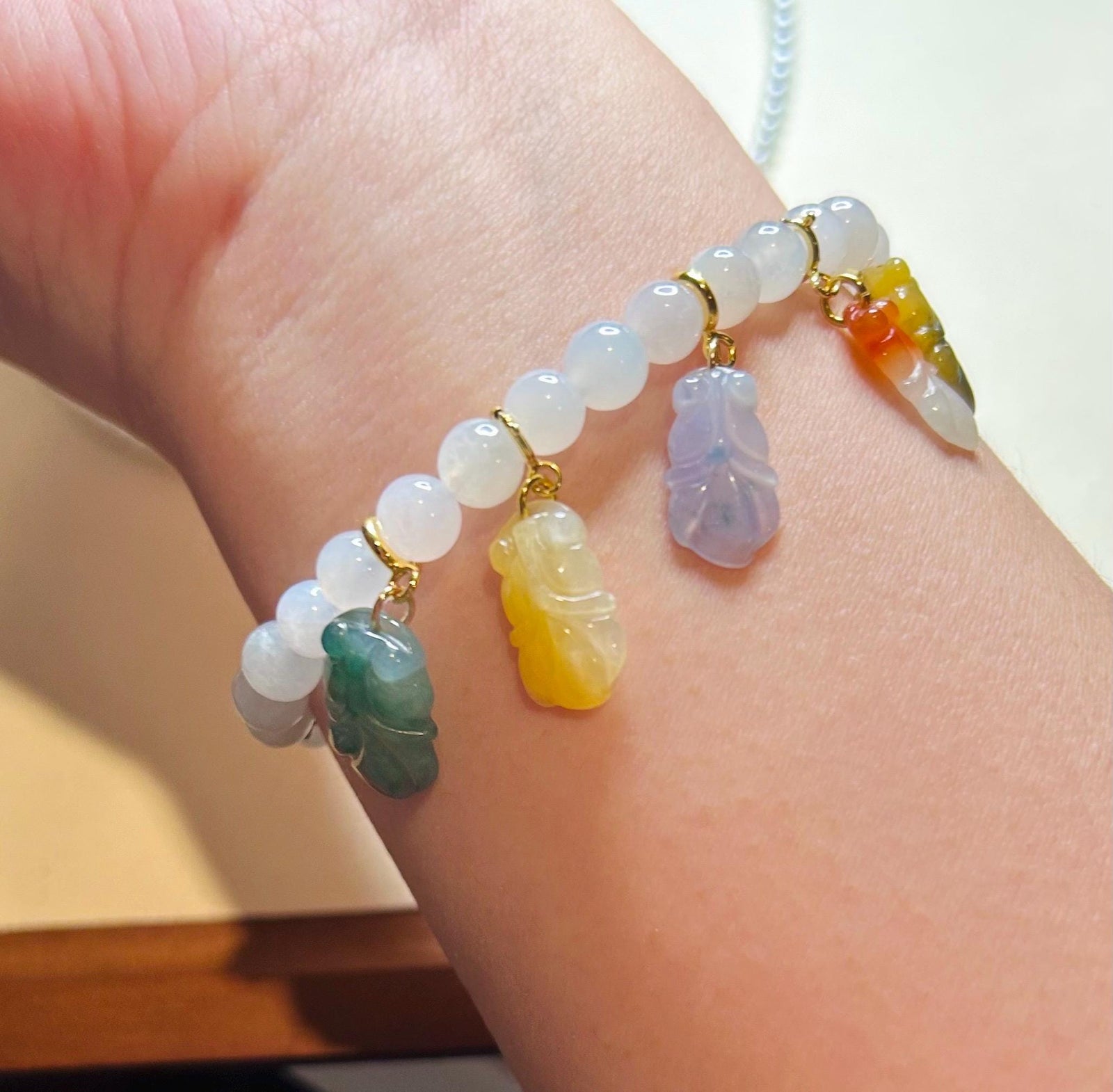 Jadeite Jade Bracelet Charm Necklace Pendant Jewelry Gift for Her Natural Highly Translucent Burmese Type A Vibrant Color Jade Goldfish