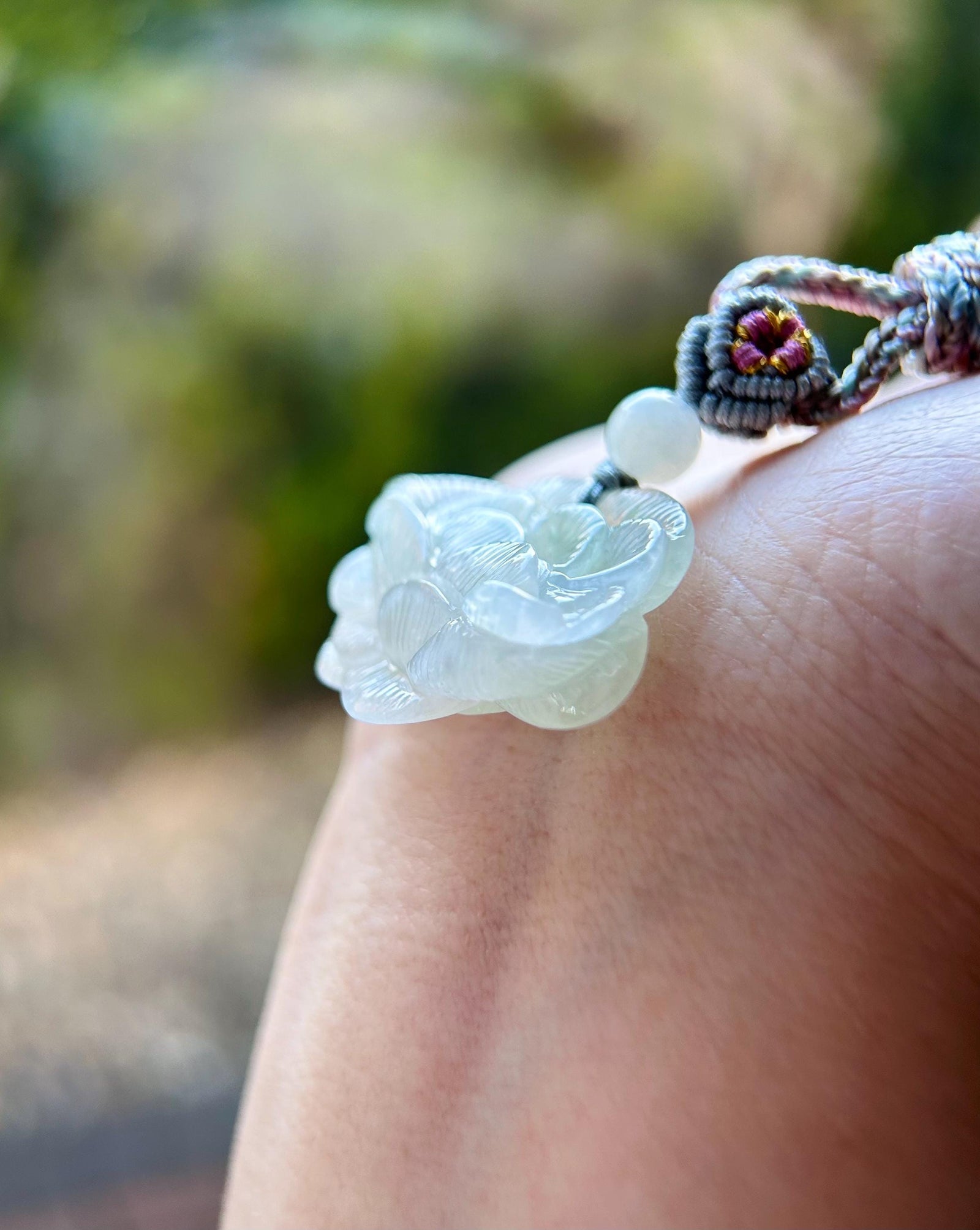 Certified Jadeite Jade Lotus Pendant Necklace Jewelry Gift for Her Natural Burmese Translucent Type A Icy Green Jade Hand-carved Lotus Jade