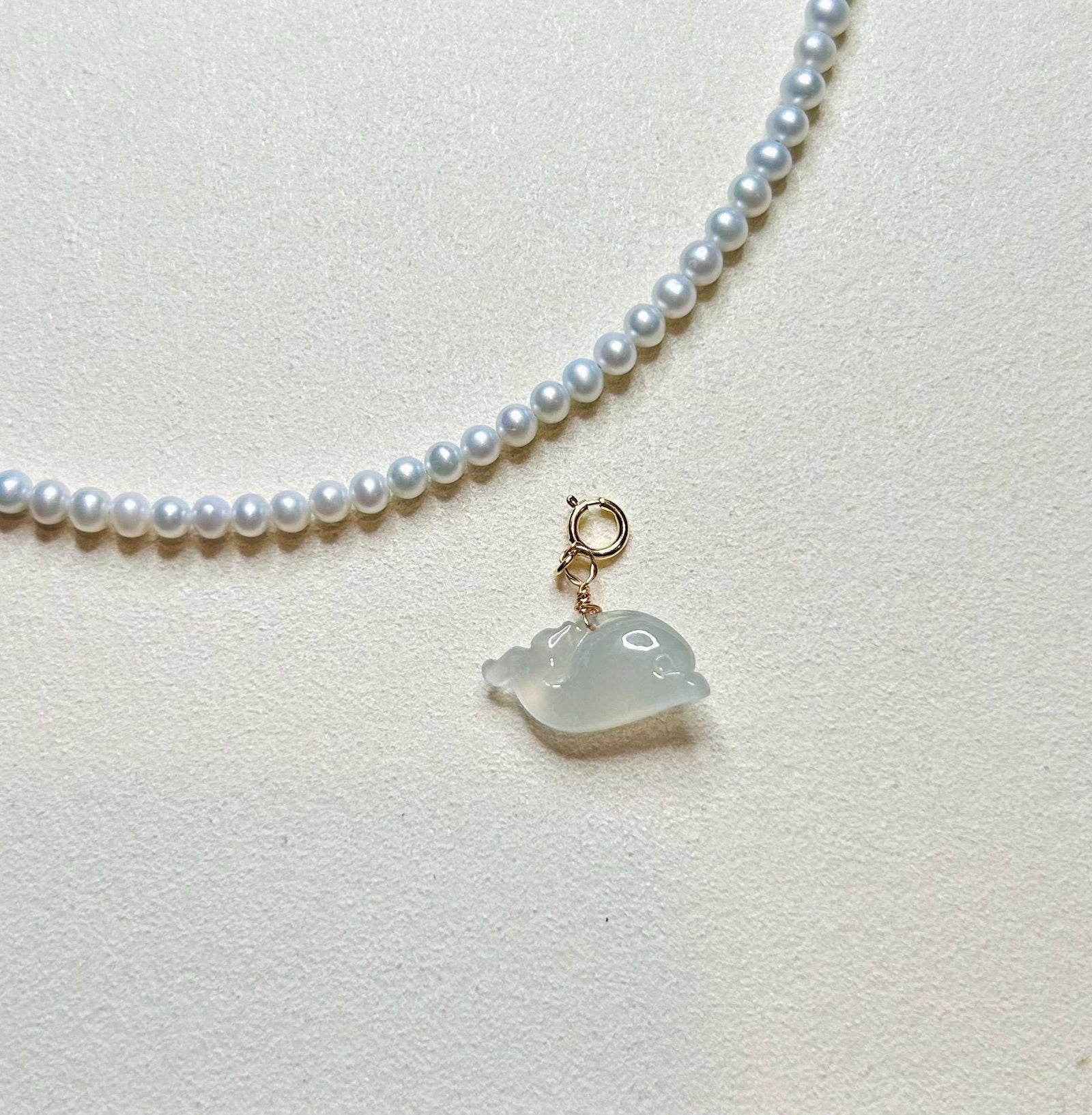 Jadeite Jade Bracelet Charm Necklace Pendant Jewelry Handmade Gift for Her Natural Untreated Burmese Type A Highly Translucent Dolphin Charm