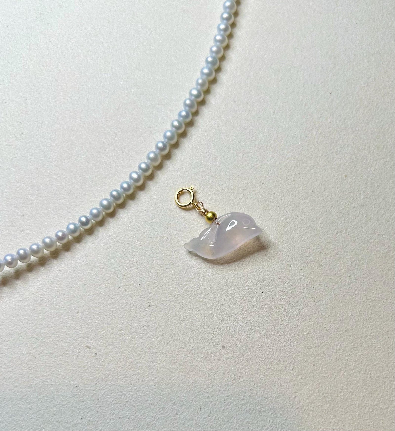 Jadeite Jade Bracelet Charm Necklace Pendant Jewelry Handmade Gift for Her Natural Untreated Burmese Type A Highly Translucent Dolphin Charm