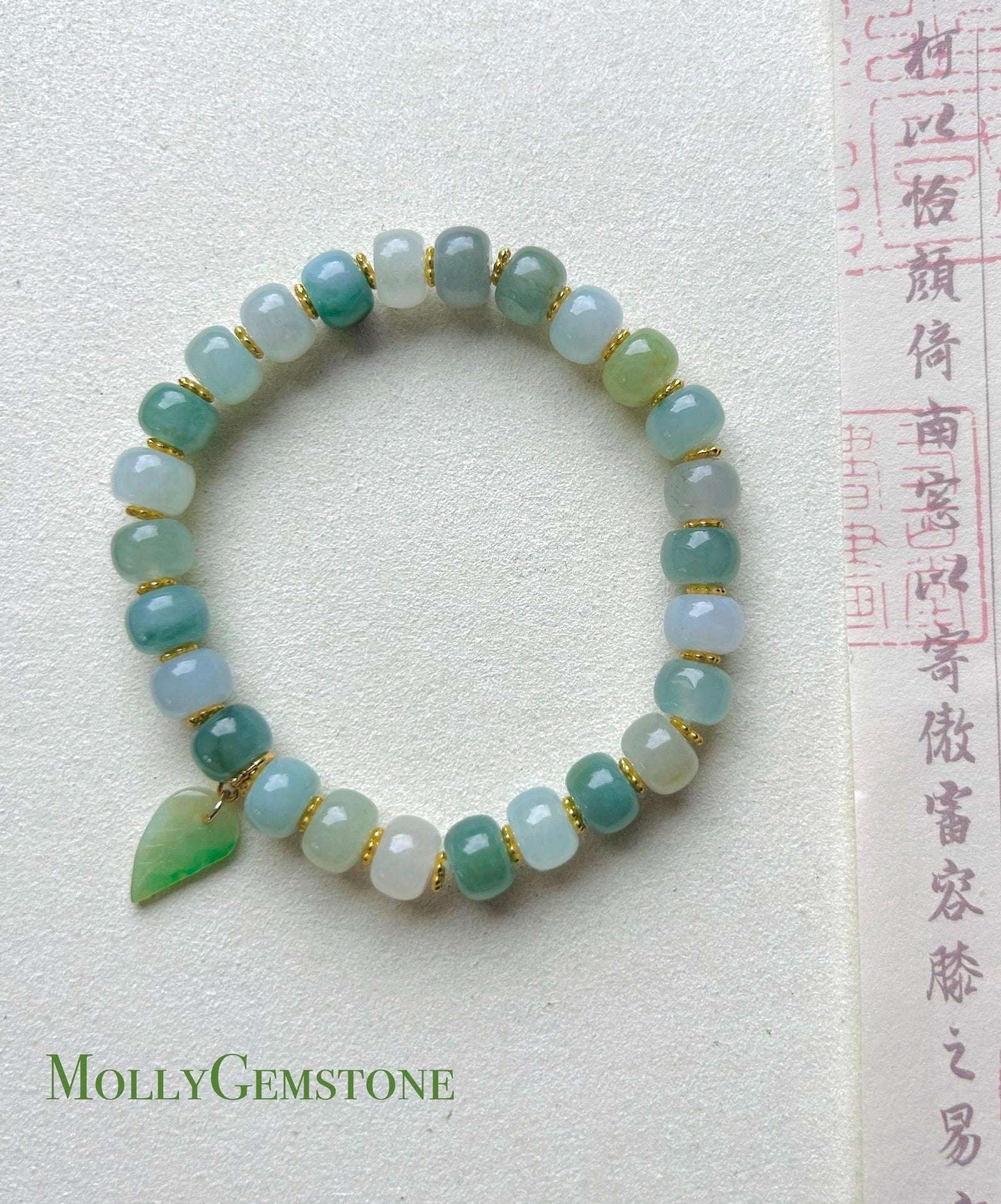 Jadeite Jade Beaded Bracelet Handmade Jewelry Gift for Her Natural Untreated Burmese Type A Icy Translucent Jadeite Multi-color Feicui 8mm