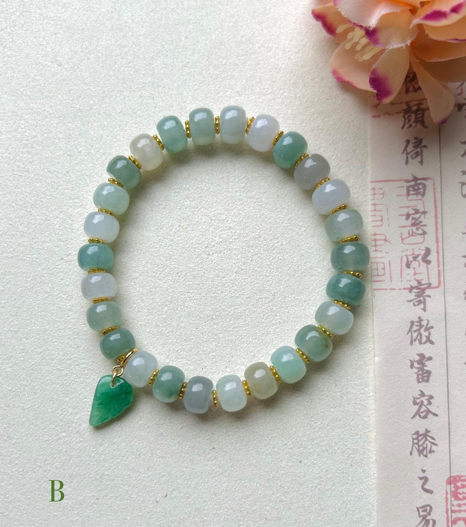Jadeite Jade Beaded Bracelet Handmade Jewelry Gift for Her Natural Untreated Burmese Type A Icy Translucent Jadeite Multi-color Feicui 8mm