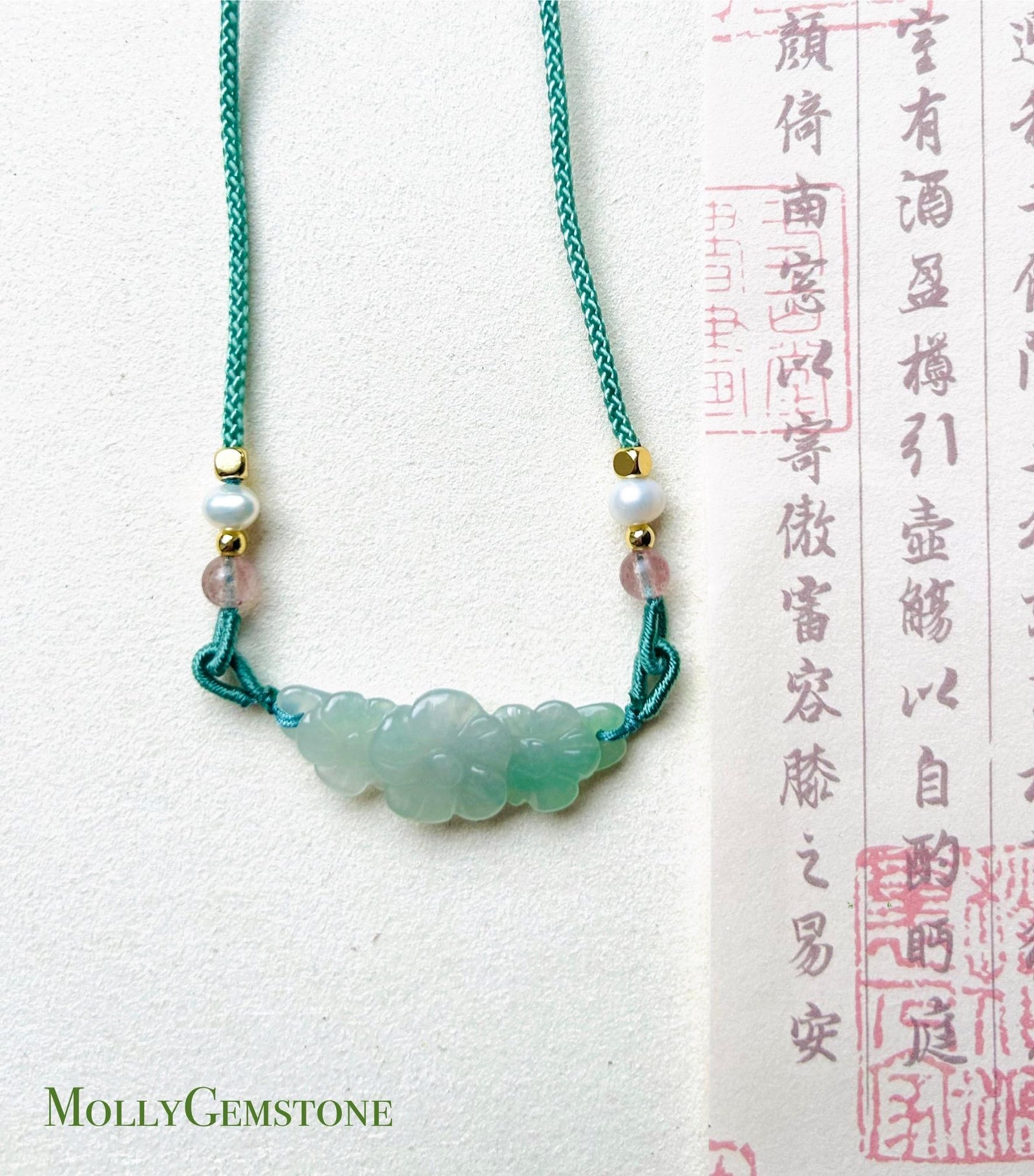 Jadeite Jade Crecent Pendant Jewelry Gift Natural Burmese Type A Translucent Icy Green Purple Yellow Jade Carved Flowers Handwowen Necklace