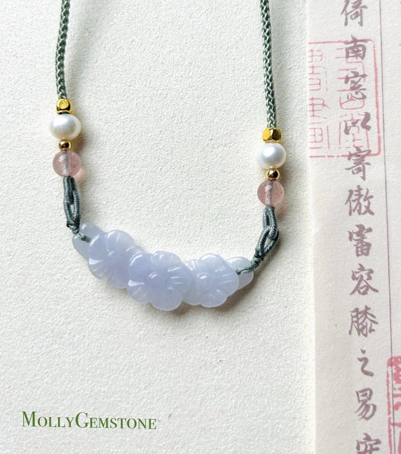 Jadeite Jade Crecent Pendant Jewelry Gift Natural Burmese Type A Translucent Icy Green Purple Yellow Jade Carved Flowers Handwowen Necklace