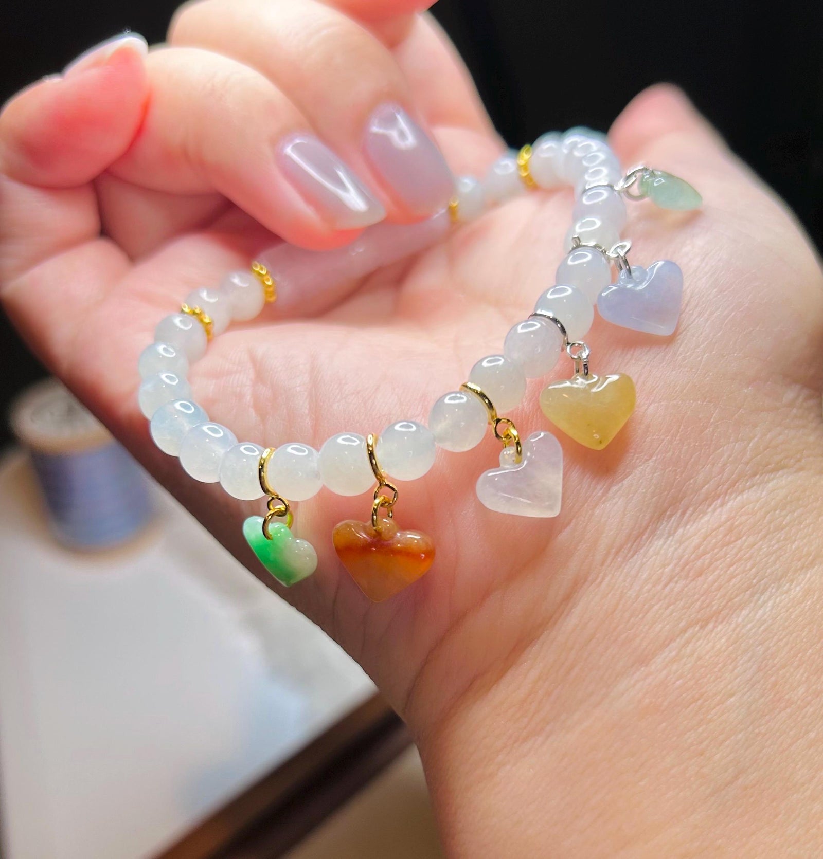 Jadeite Jade Bracelet Charm Authentic Untreated Type A Natural Burmese Jadeite Bracelet Charm Jade Handmade in Canada Jewelry Gift for Her