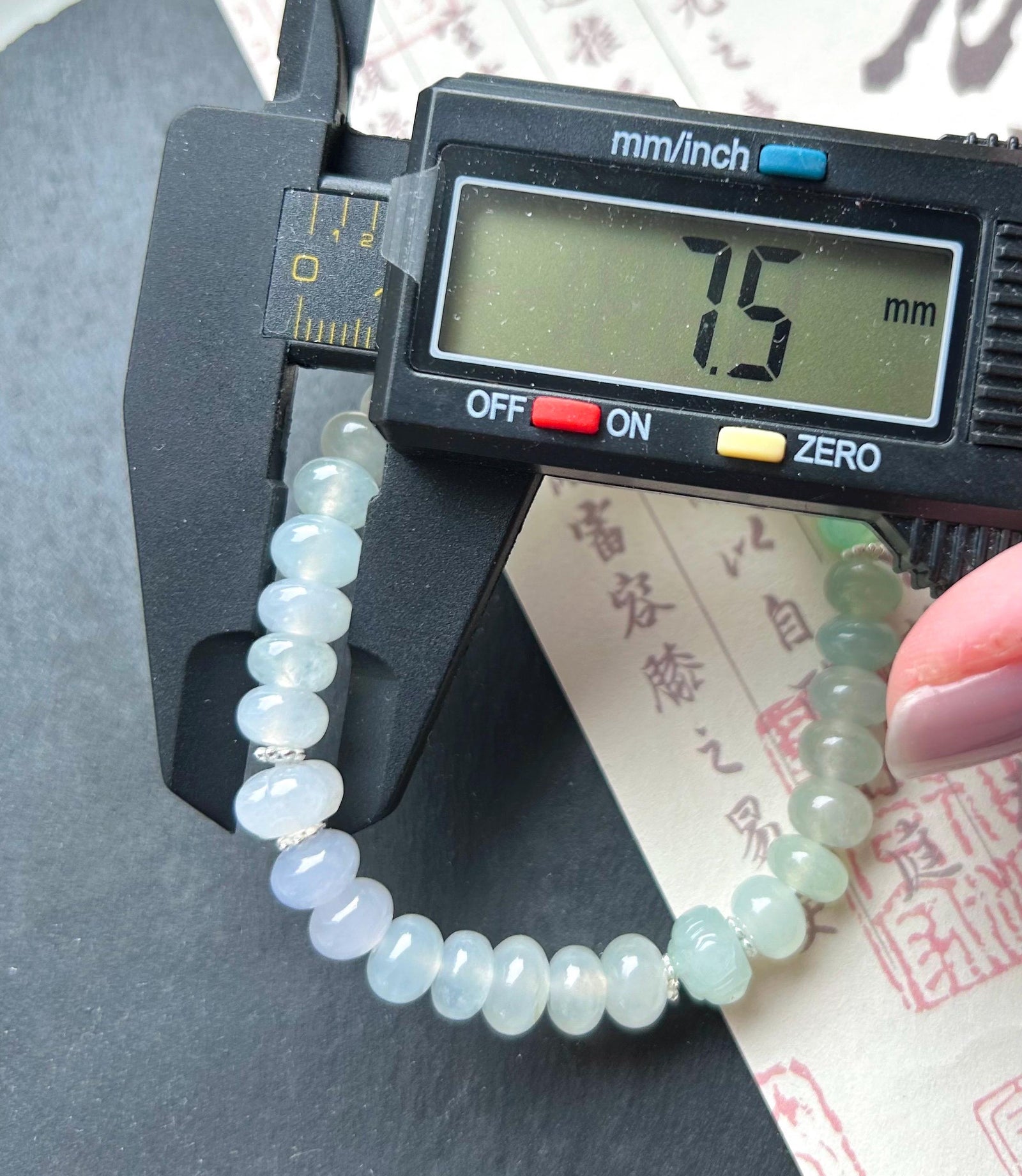 Jadeite Jade Beaded Bracelet Jewelry Gift for Her Natural Burmese Type A Icy Superior Translucency Jade Multicolor Drum Bead Handmade 7.5mm