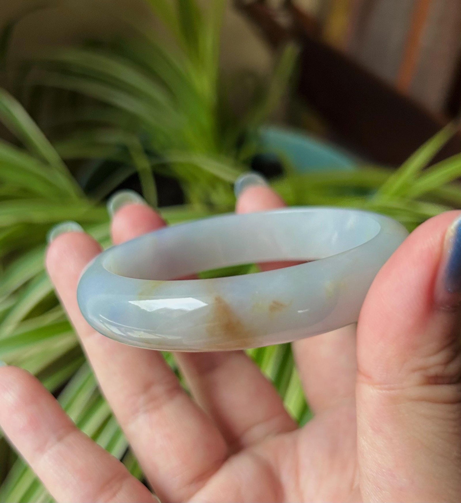 Certified Jadeite Bangle Natural Burmese Untreated Type A Icy RARE Lavender Purple Red Floral Jade 57mm FeiCui