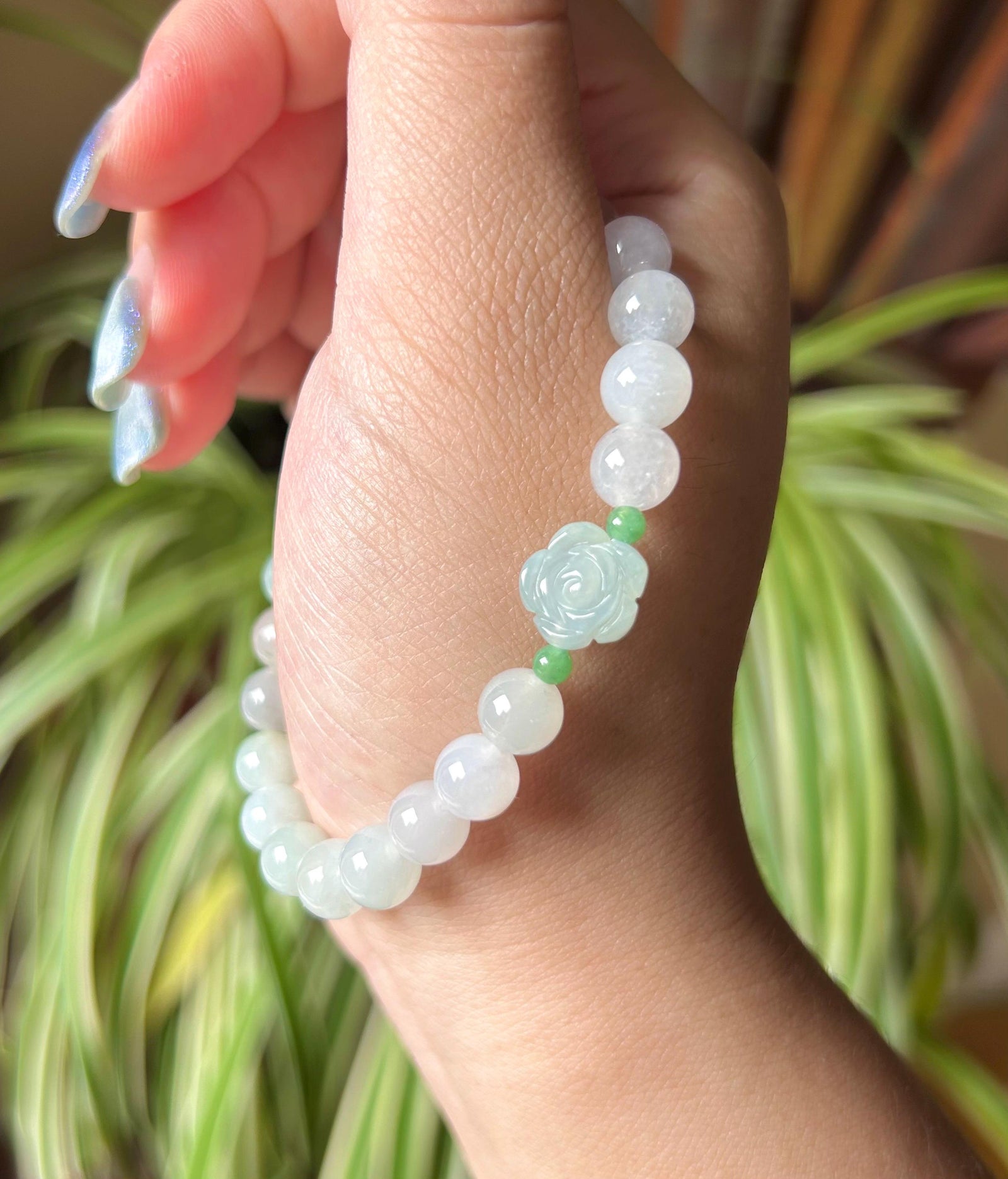 Jadeite Jade Beaded Bracelet Jewelry Gift for Her Natural Burmese Untreated Type A Icy Translucent Multicolor Pastel Color 7.5mm Jade