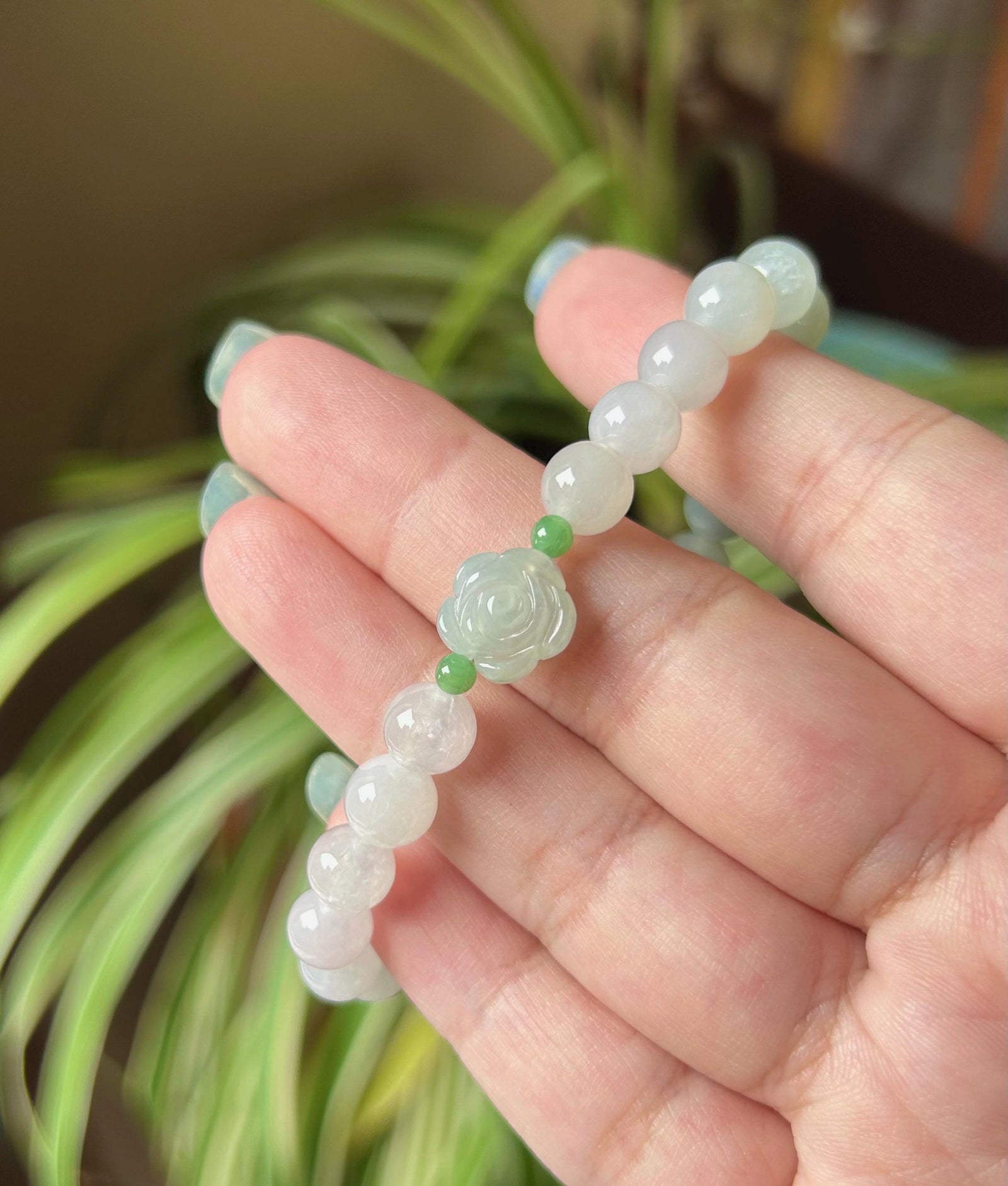 Jadeite Jade Beaded Bracelet Jewelry Gift for Her Natural Burmese Untreated Type A Icy Translucent Multicolor Pastel Color 7.5mm Jade