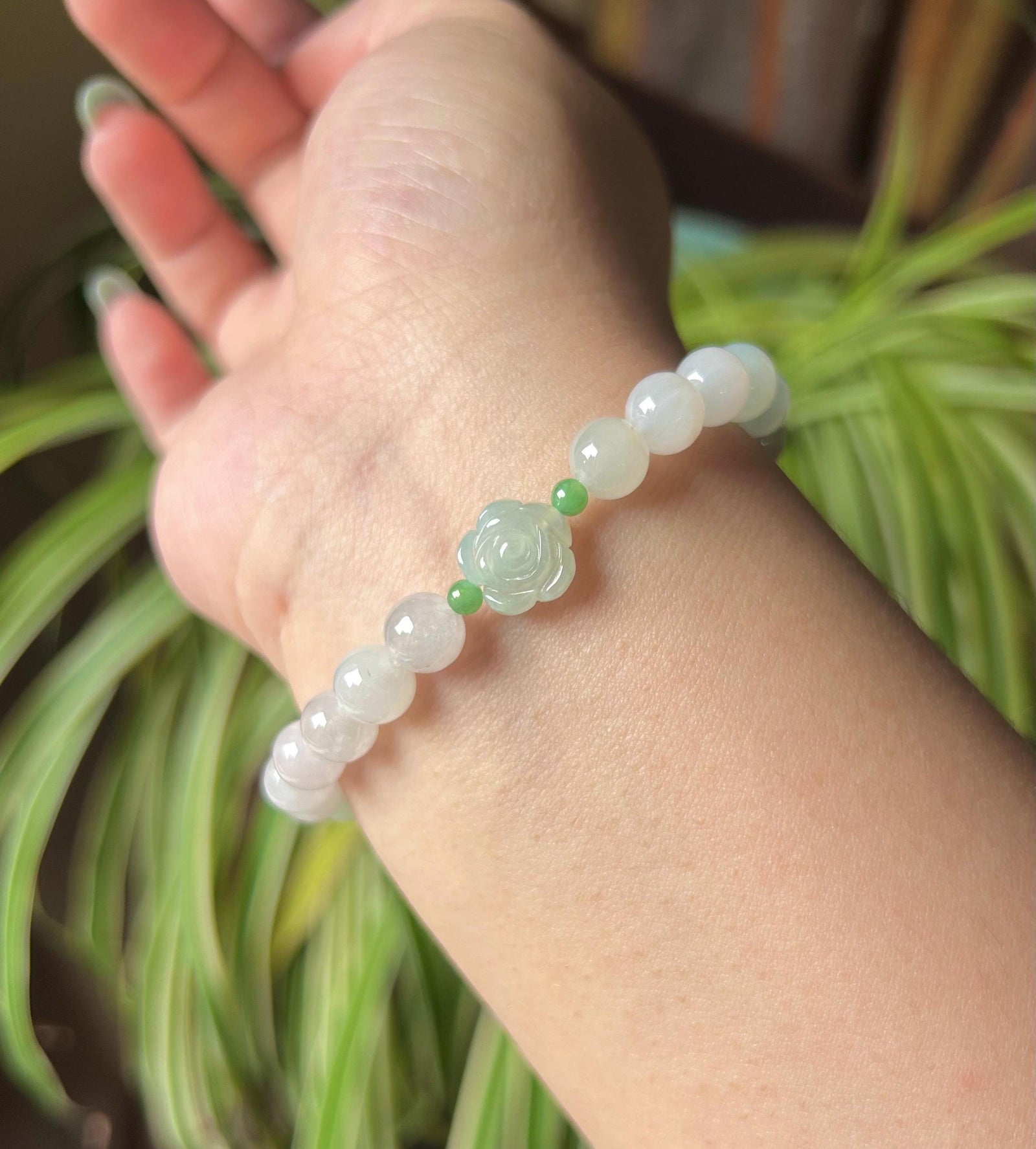 Jadeite Jade Beaded Bracelet Jewelry Gift for Her Natural Burmese Untreated Type A Icy Translucent Multicolor Pastel Color 7.5mm Jade