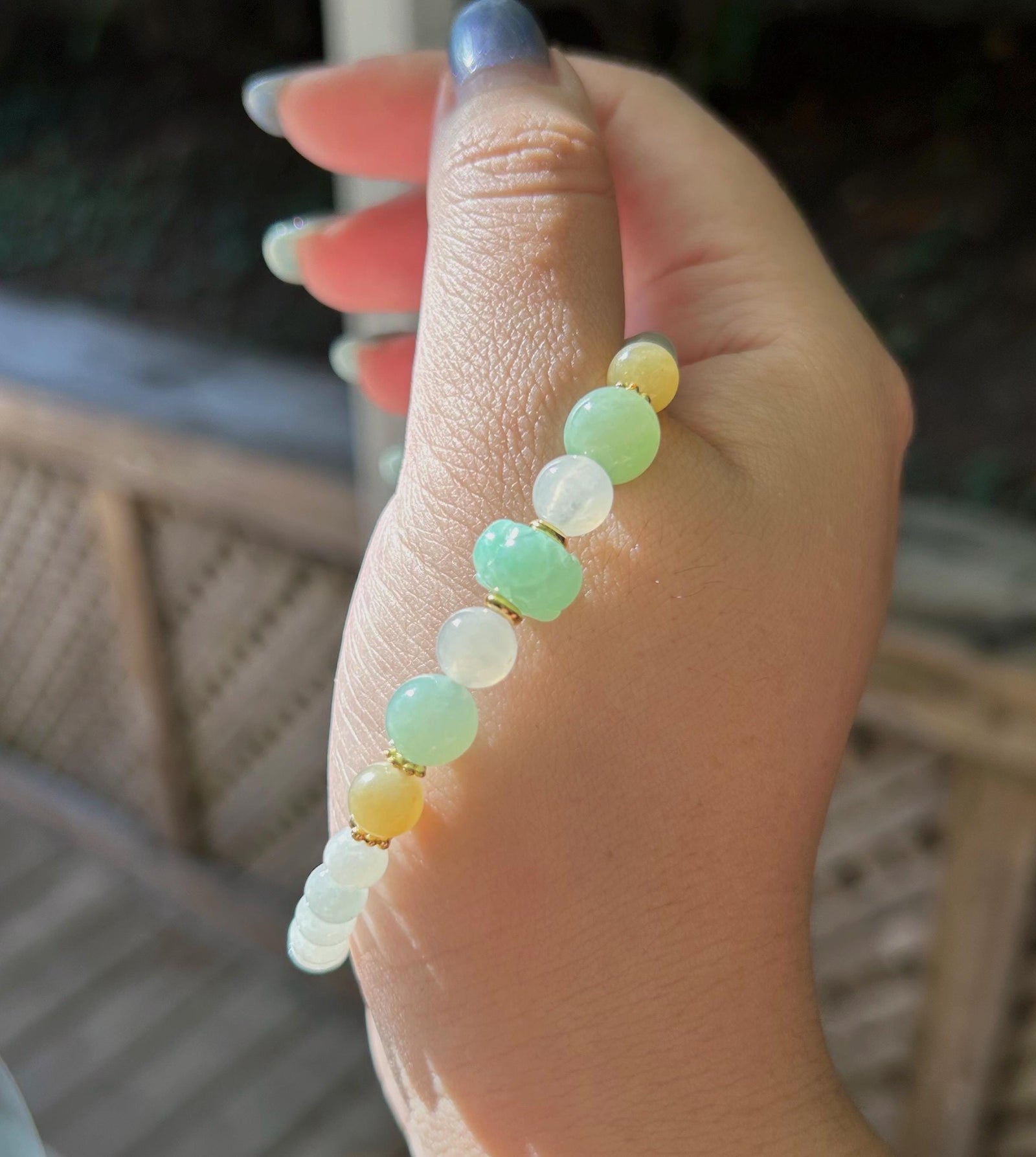 Jadeite Jade Beaded Bracelet Designer Handmade Jewelry Gift for Her Natural Burmese Untreated Type A Icy Translucent Multicolor Jade 6-10mm