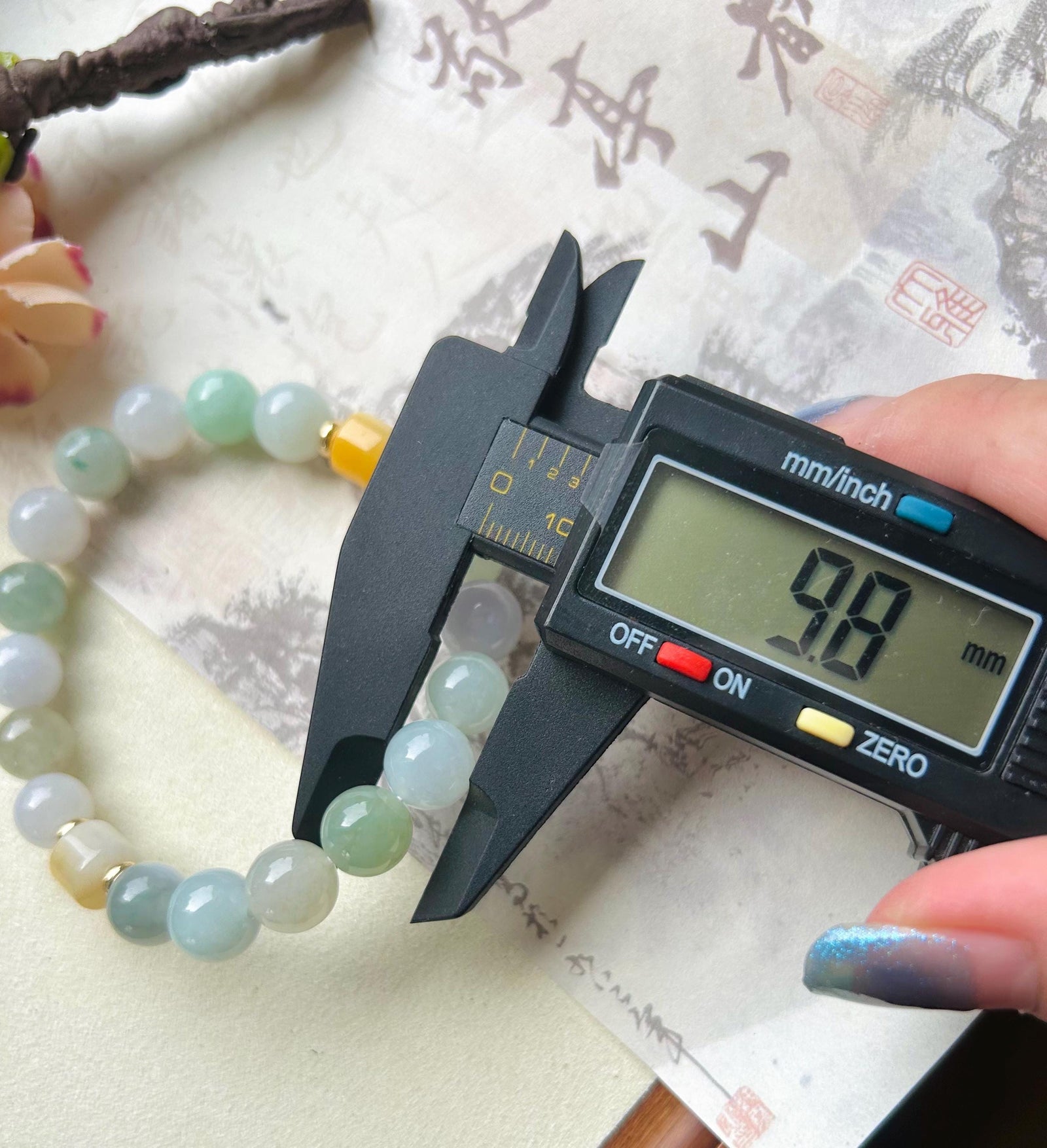 Jadeite Jade Beaded Bracelet Handmade Jewelry Gift for Her Natural Untreated Burmese Type A Icy Translucent Jadeite MultiColor FeiCui 9.8mm