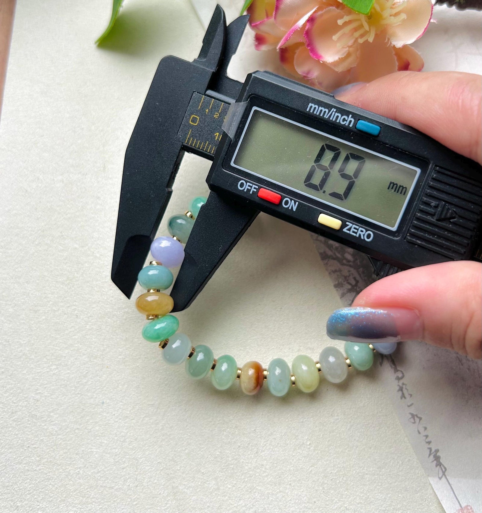 Jadeite Jade Beaded Bracelet Handmade High-end Jewelry Gift for Her Natural Burmese Type A Icy Translucency Vibrant Rainbow MultiColor 8.8mm
