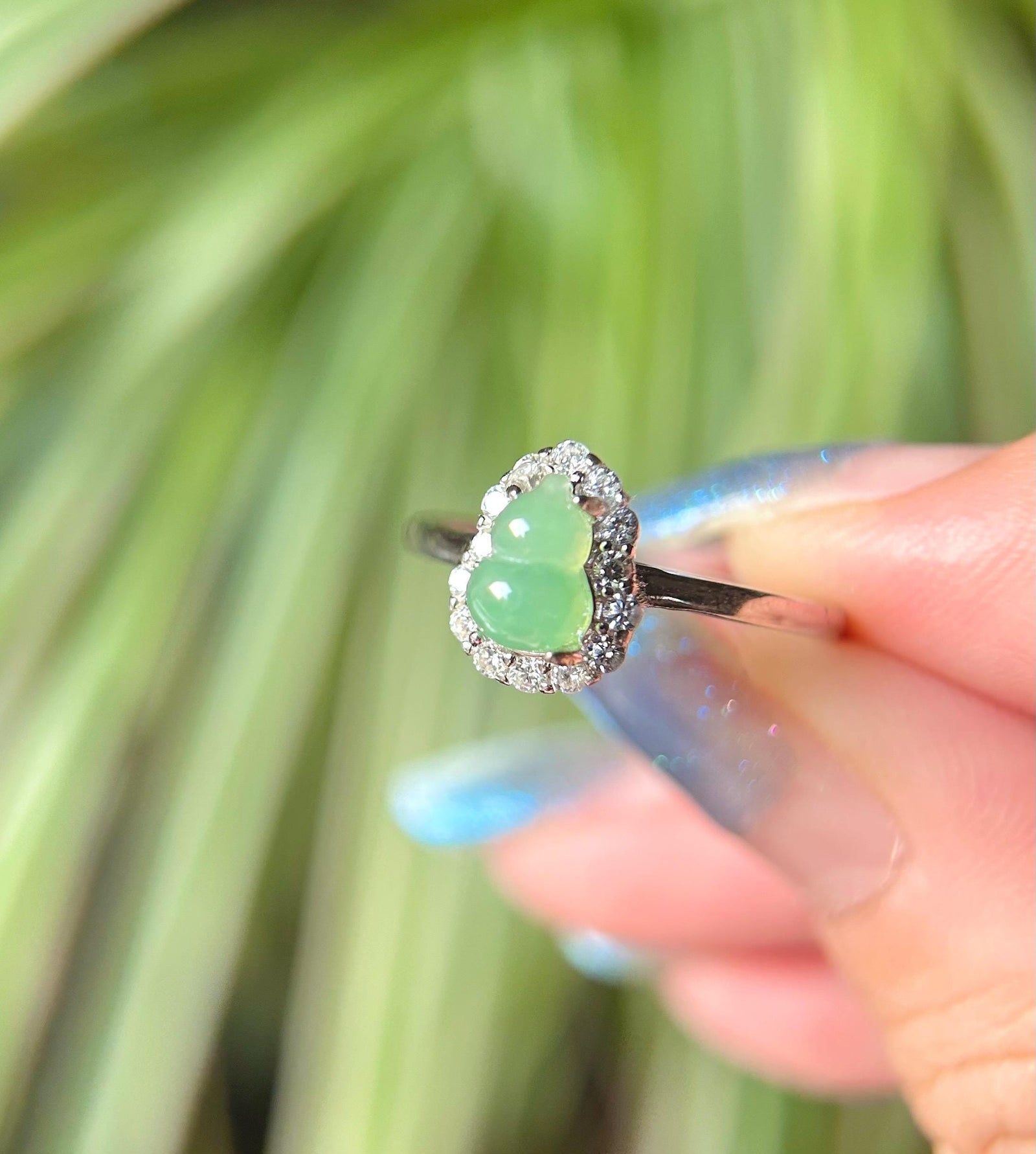 Natural Jadeite & 925 Sterling Silver Adjustable Ring Jewelry Gift Type-A Translucent Icy Burmese Sunny Green Lavender Purple Jade