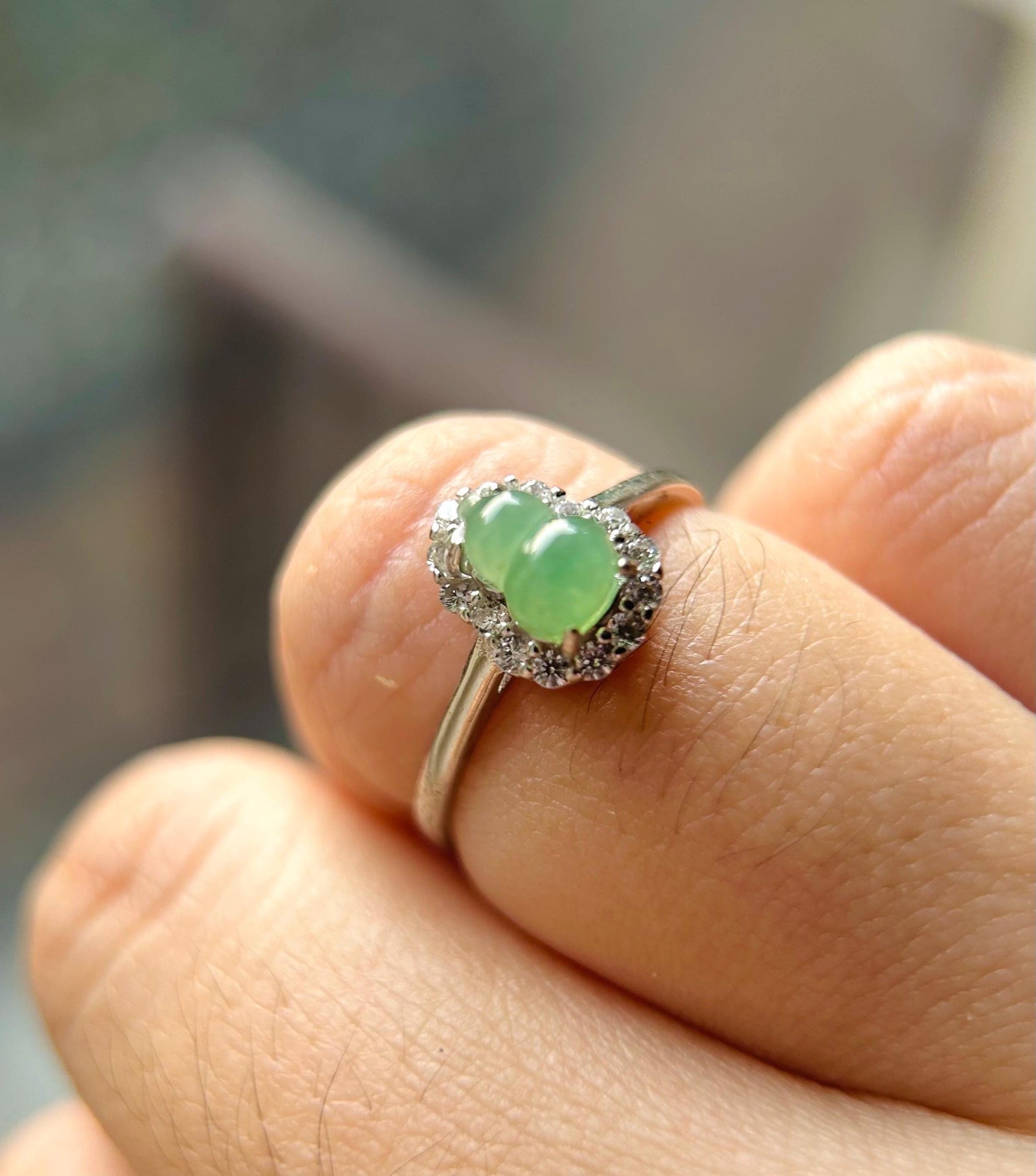 Natural Jadeite & 925 Sterling Silver Adjustable Ring Jewelry Gift Type-A Translucent Icy Burmese Sunny Green Lavender Purple Jade