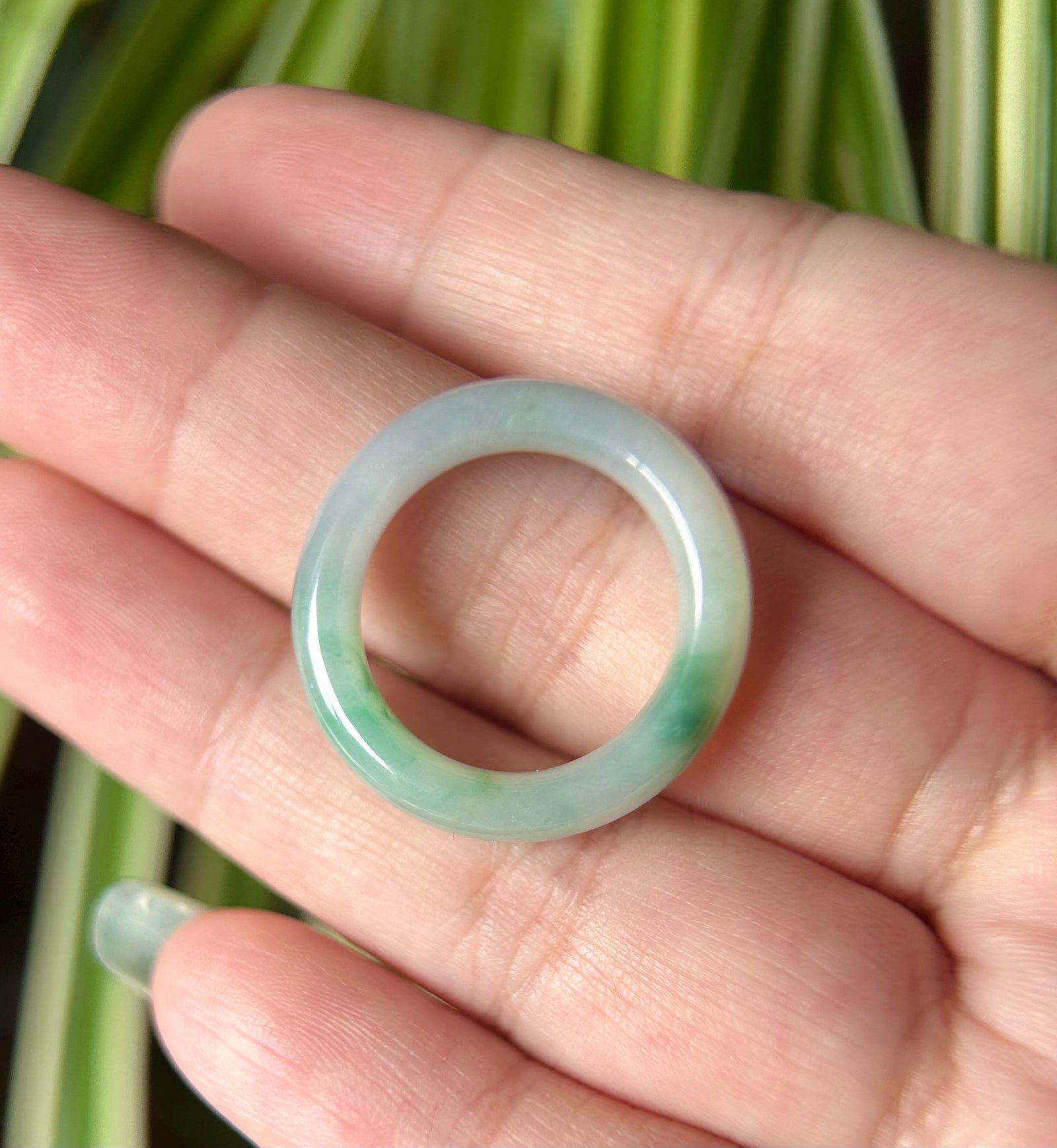 Natural Burmese Jadeite Ring Band Jewelry Gift Type A Translucent Icy Purple Green Yellow RARE Triple-Color Jade Ring US 7.5/17.7mm