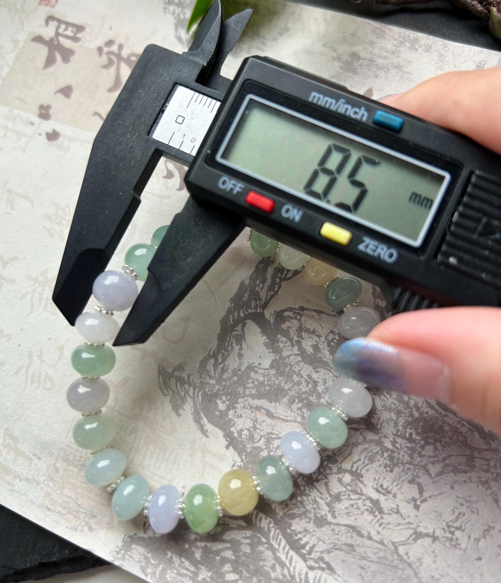 Jadeite Beaded Bracelet Jewelry Natural Burmese Type A Icy Highly Translucent Multicolor Jade 8-9mm