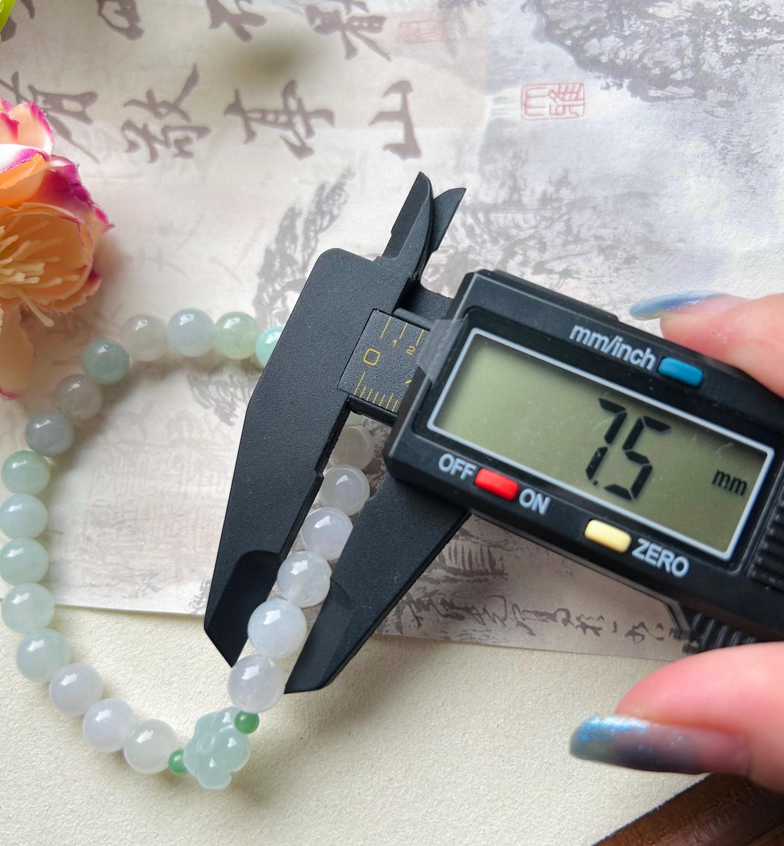 Jadeite Jade Beaded Bracelet Jewelry Gift for Her Natural Burmese Untreated Type A Icy Translucent Multicolor Pastel Color 7.5mm Jade
