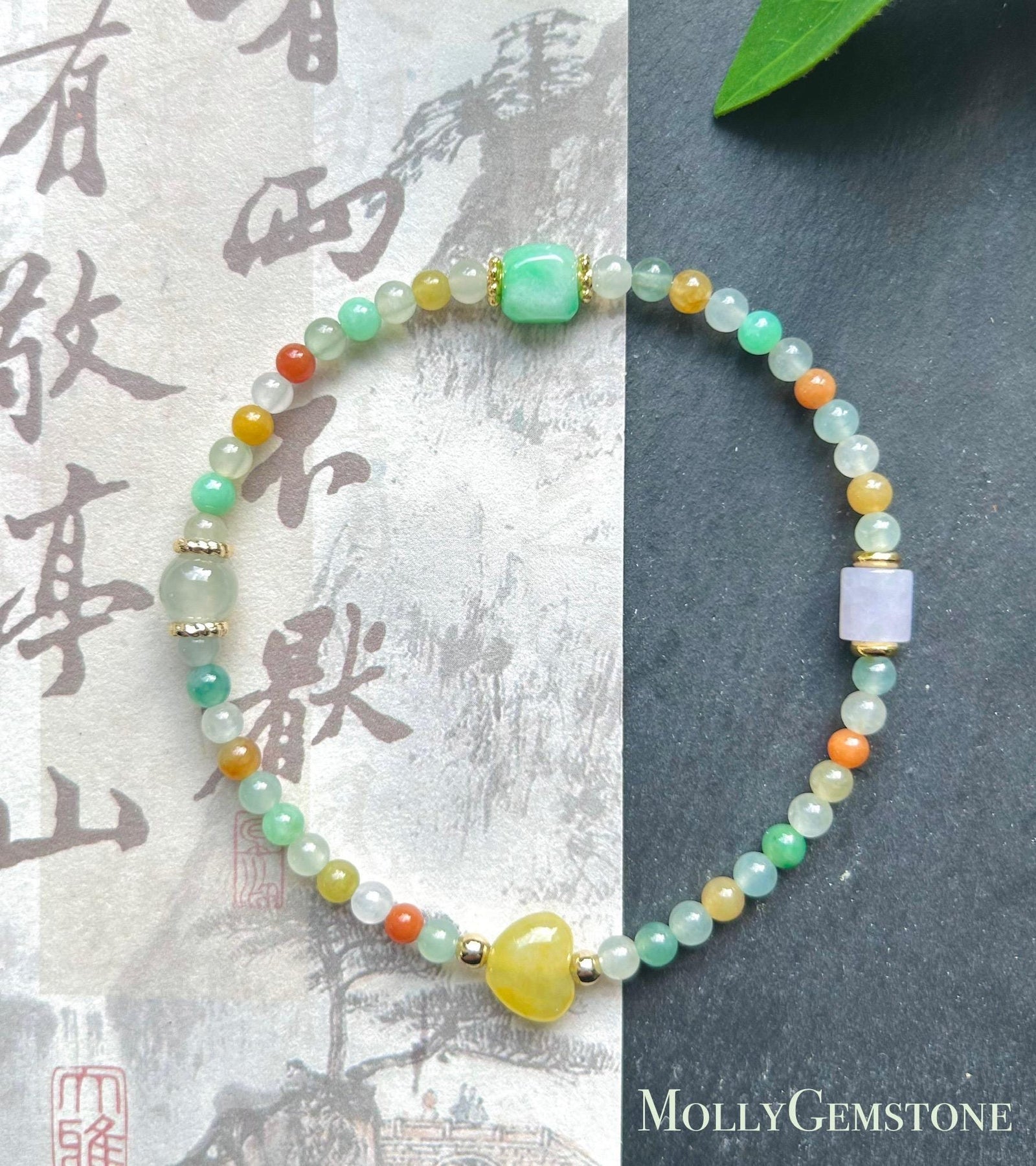Burmese Jadeite Beaded Bracelet: Sterling Silver, Natural Type A Icy Highly Translucent Multicolor Jade Jewelry