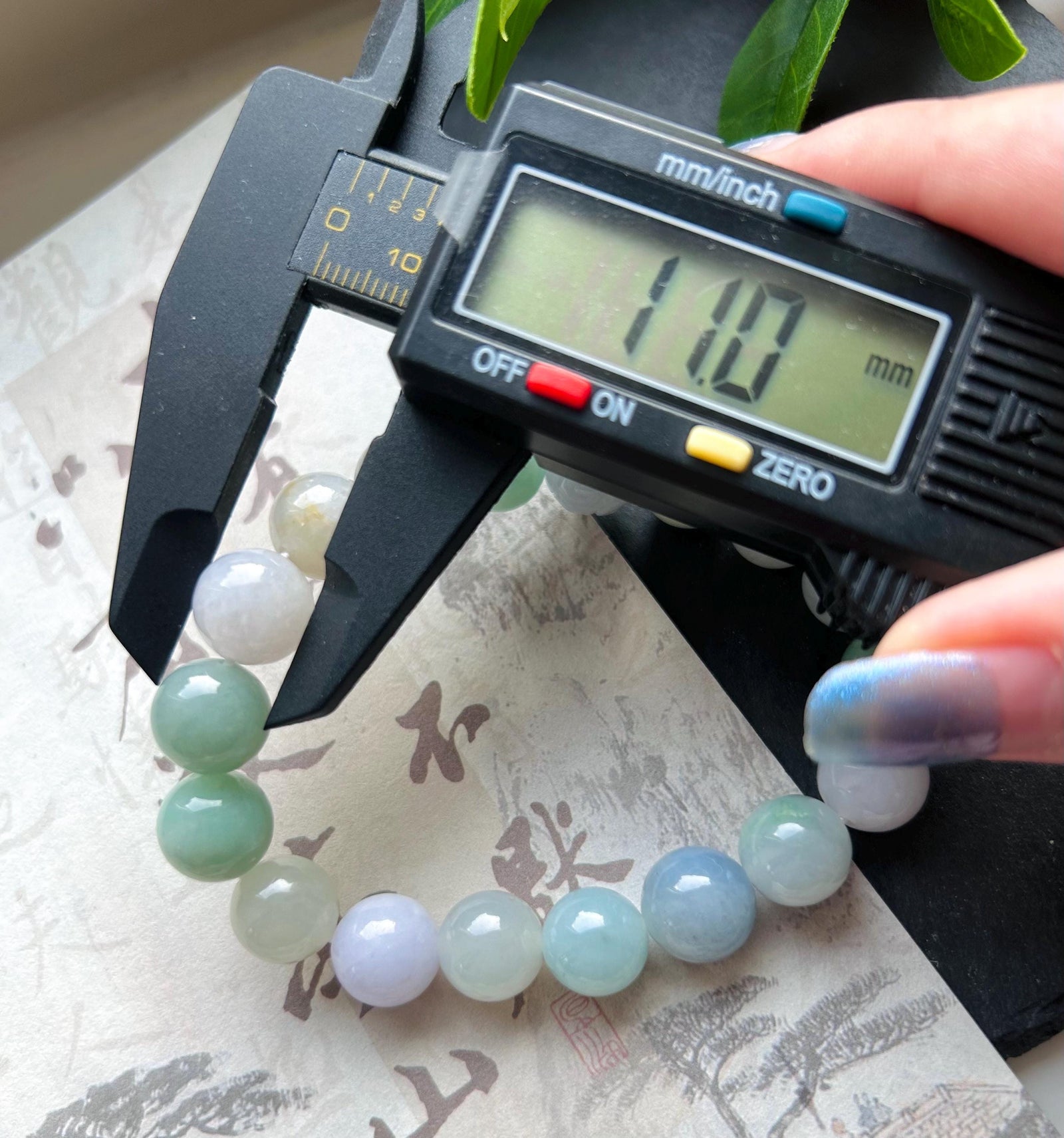 Jadeite Beaded Bracelet Handmade Jewelry Gift Natural Burmese Type A Icy Translucent Jadeite MultiColor FeiCui 11mm