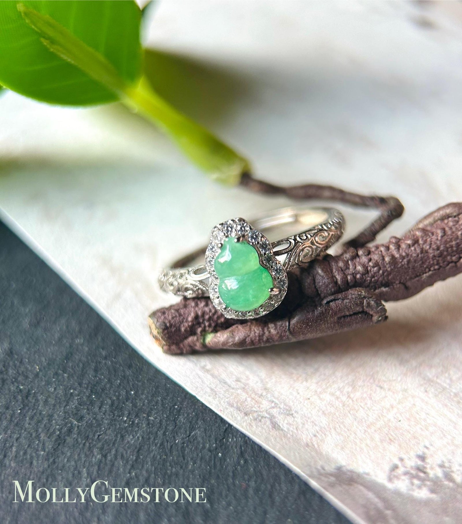 Natural Jadeite & 925 Sterling Silver Adjustable Ring Jewelry Gift Type-A Translucent Icy Burmese Sunny Green Lavender Purple Jade