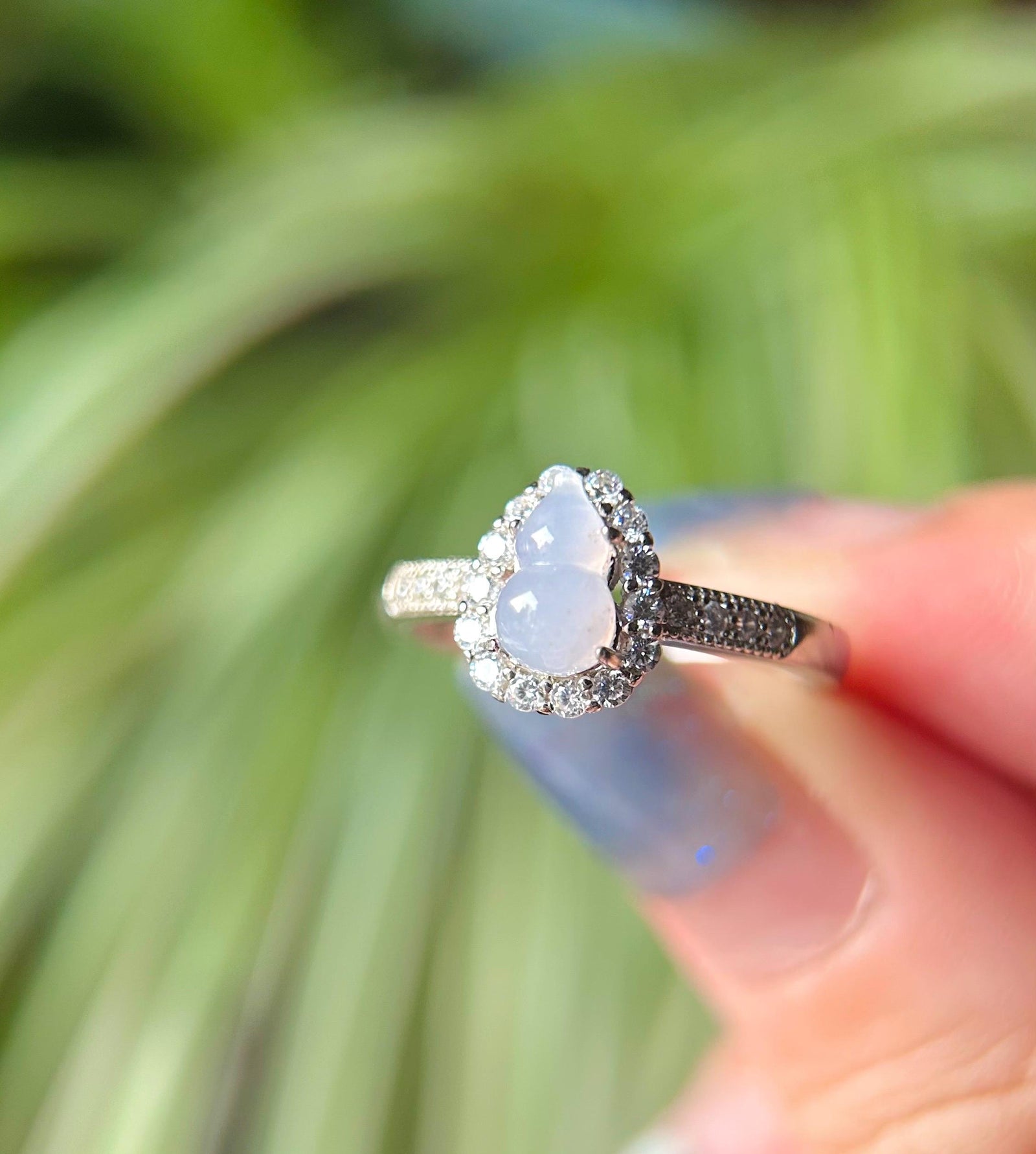 Natural Jadeite & 925 Sterling Silver Adjustable Ring Jewelry Gift Type-A Translucent Icy Burmese Sunny Green Lavender Purple Jade