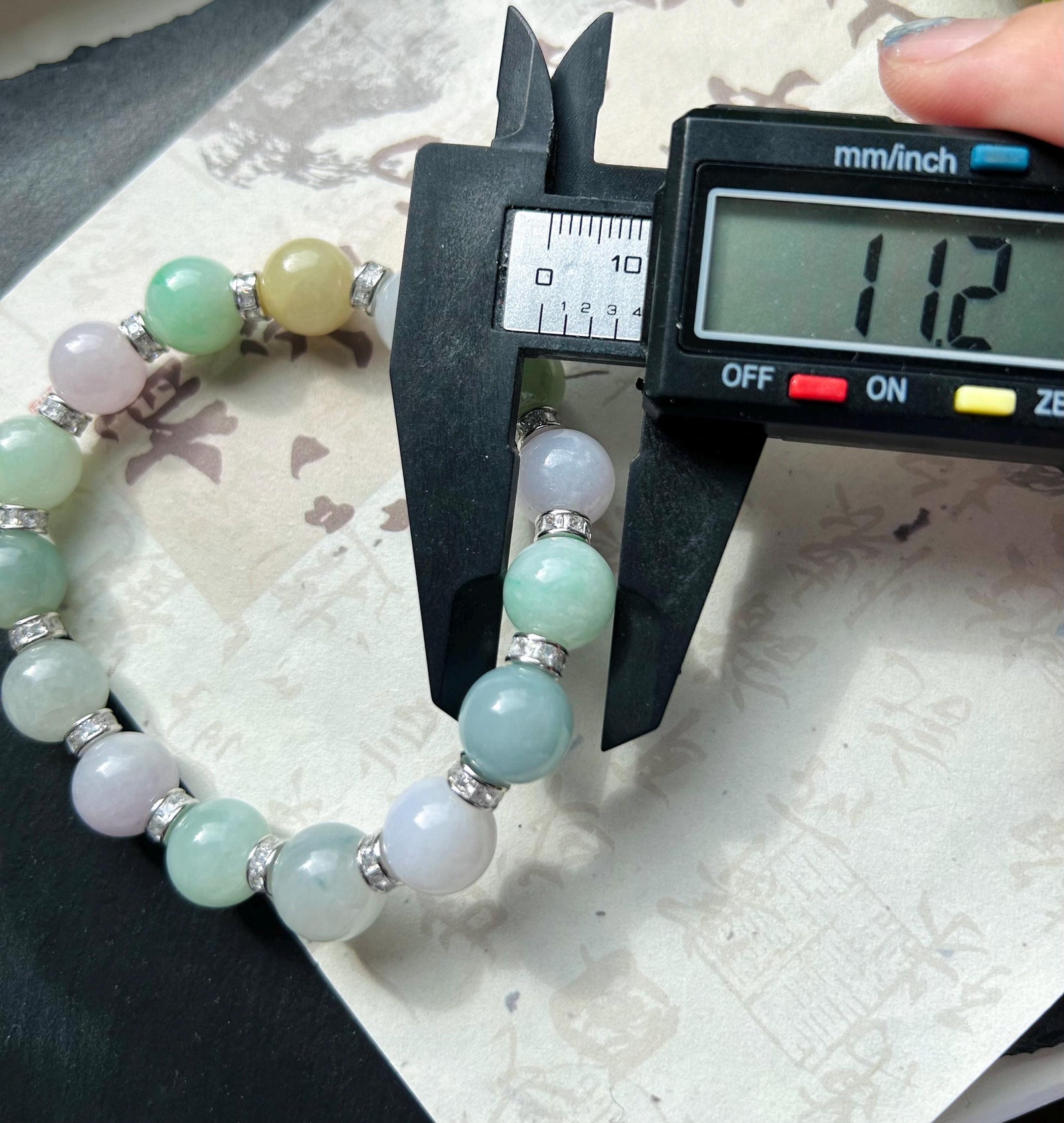 Burmese Jadeite Beaded Bracelet: Natural Type A Highly Translucent Icy Multicolor Myanmar Jade Untreated