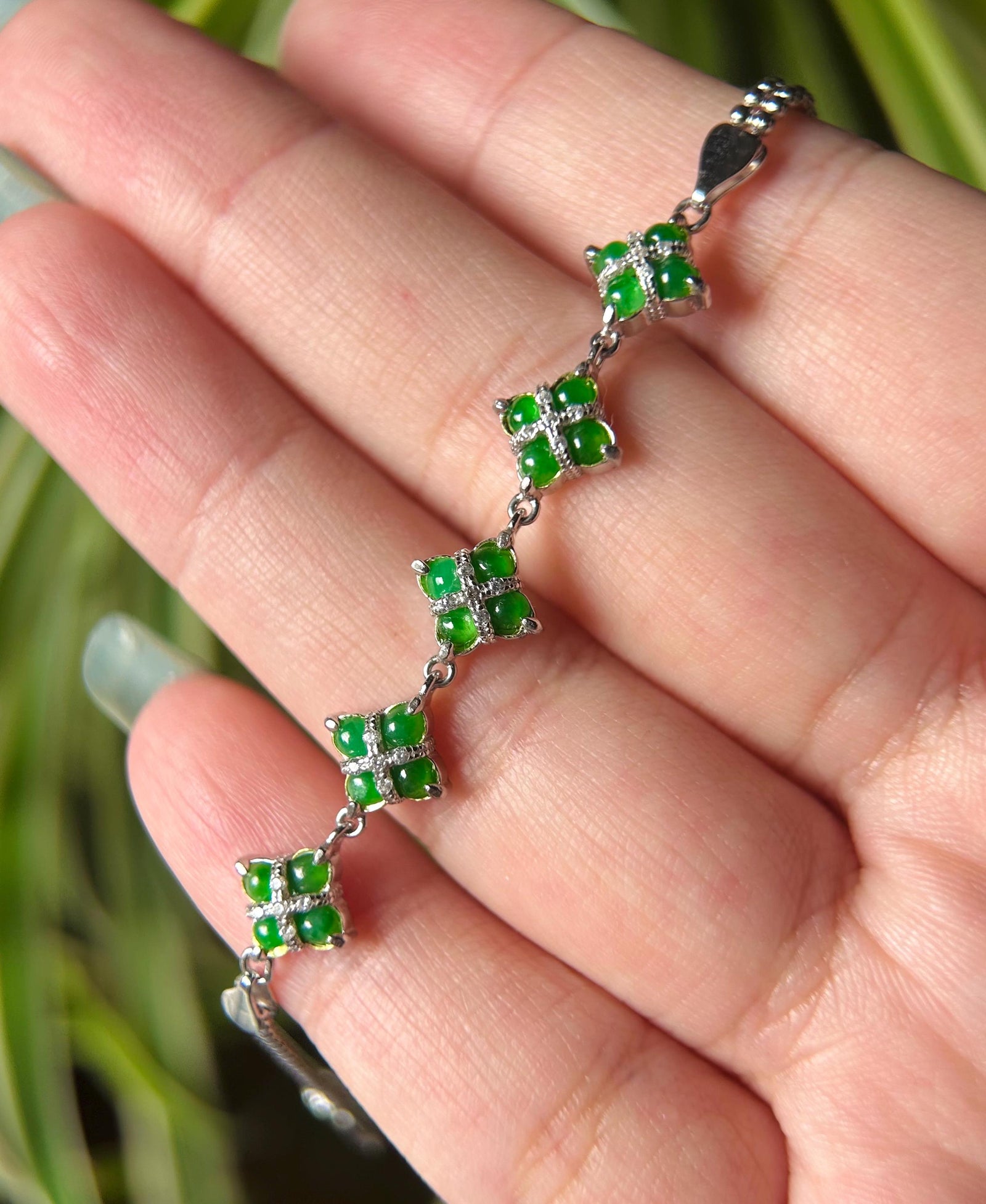 Certified Natural Jadeite & Sterling Silver Bracelet Minimalist Jewelry Type A Icy Highly Translucent Burmese Sunny Green Jade
