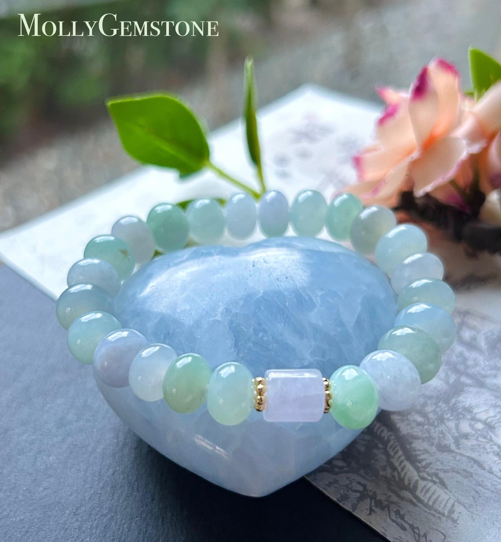 Natural Jadeite Beaded Bracelet High-end Jewelry Burmese Type A Highly Translucent Multicolor Jade 10.5mm