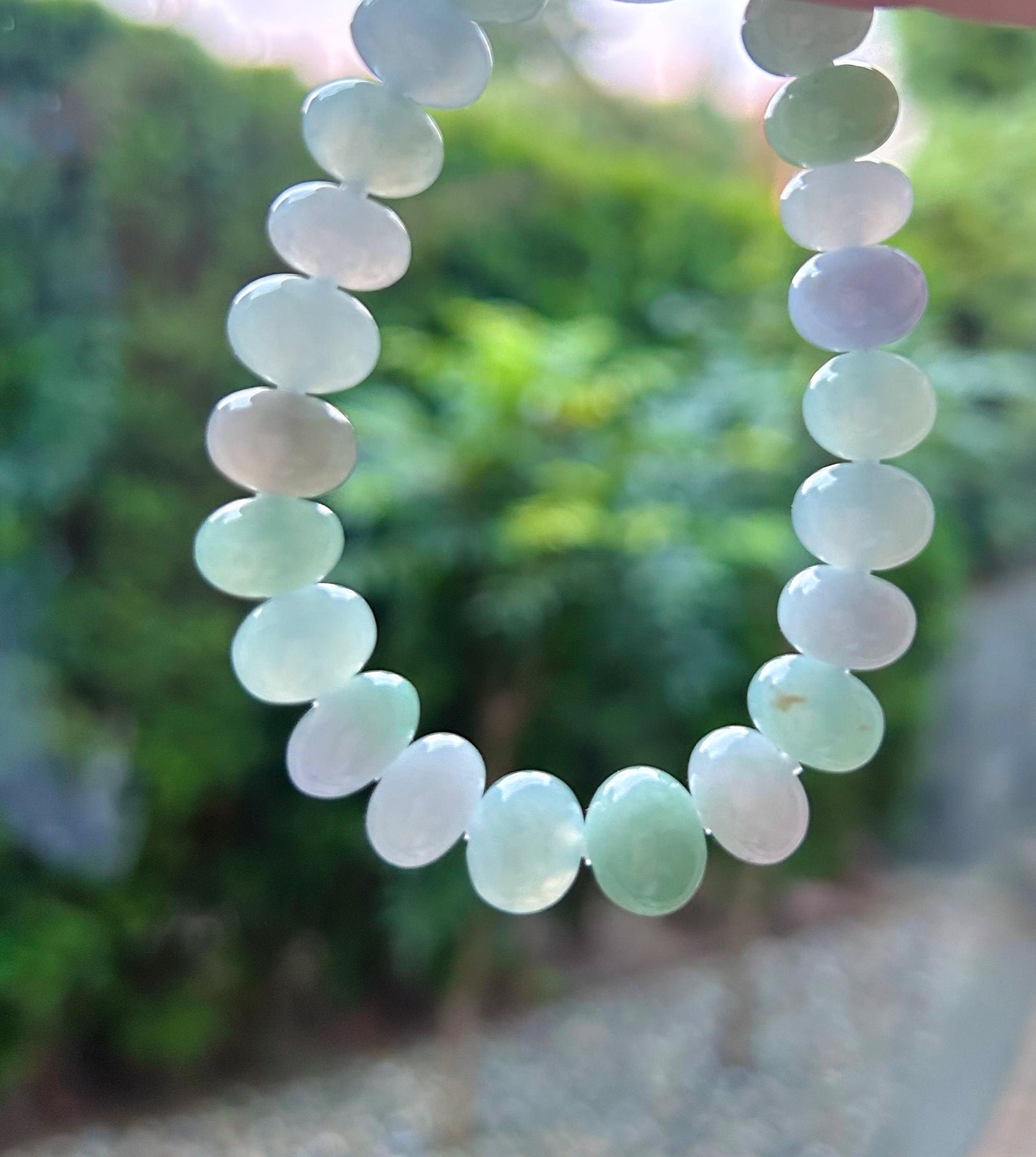 Natural Jadeite Beaded Bracelet High-end Jewelry Burmese Type A Highly Translucent Multicolor Jade 10.5mm