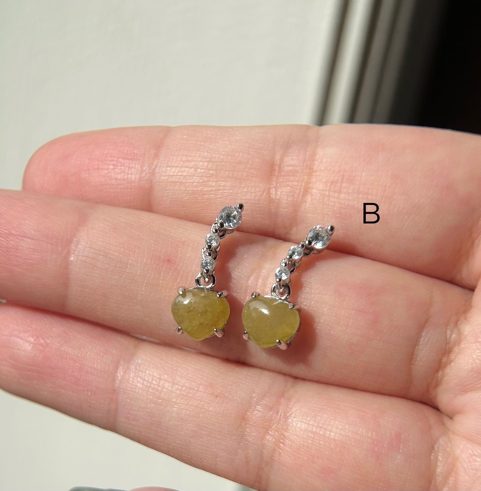 Natural Jadeite & Sterling Silver Dainty Earrings Burmese Type A Highly Translucent Icy Multicolor Myanmar Jade