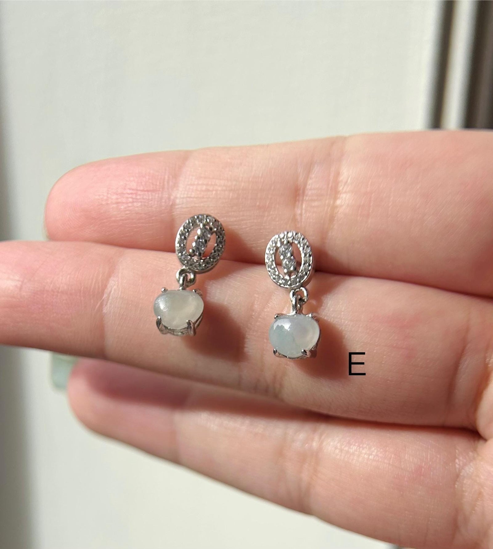 Natural Jadeite & Sterling Silver Dainty Earrings Burmese Type A Highly Translucent Icy Multicolor Myanmar Jade