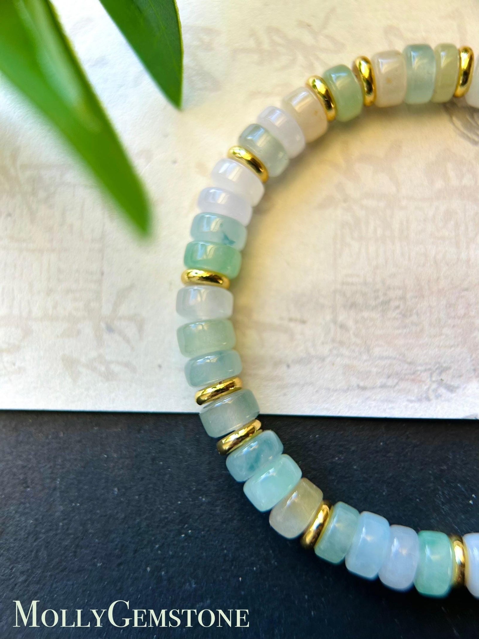 Natura Jadeite Beaded Bracelet Burmese Type A Icy Highly Translucent Multicolor Jade 7mm