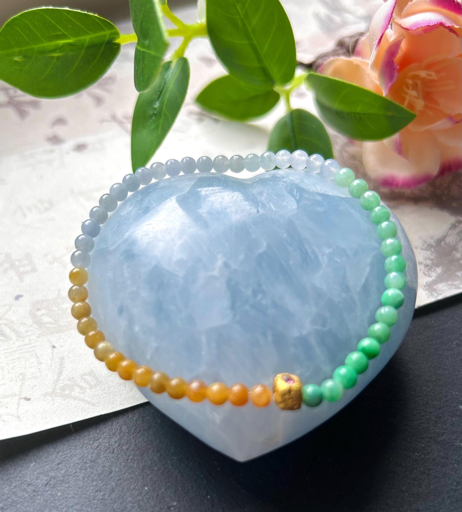 Natural Jadeite Beaded Minimalist Bracelet Jewelry Burmese Type A Untreated Icy Translucent Multicolor Jade 3.5mm