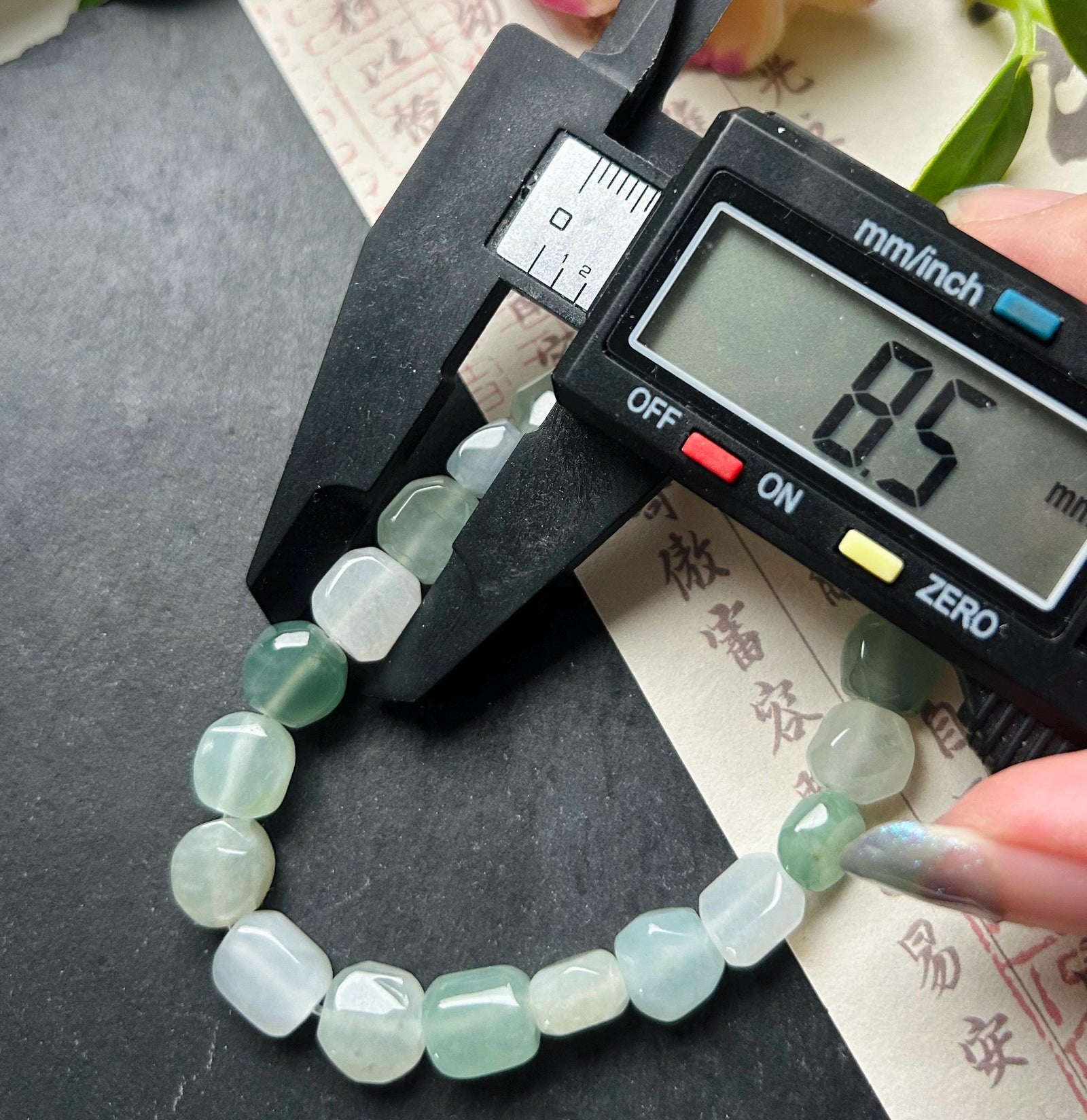 Jadeite Jade Beaded Bracelet Handmade Jewelry Gift for Her Natural Burmese Icy High Translucency Type A Multicolor Rainbow Ice Cube Jade 8mm