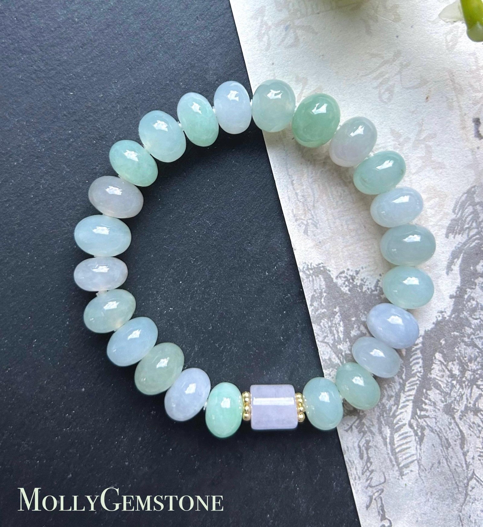 Natural Jadeite Beaded Bracelet High-end Jewelry Burmese Type A Highly Translucent Multicolor Jade 10.5mm