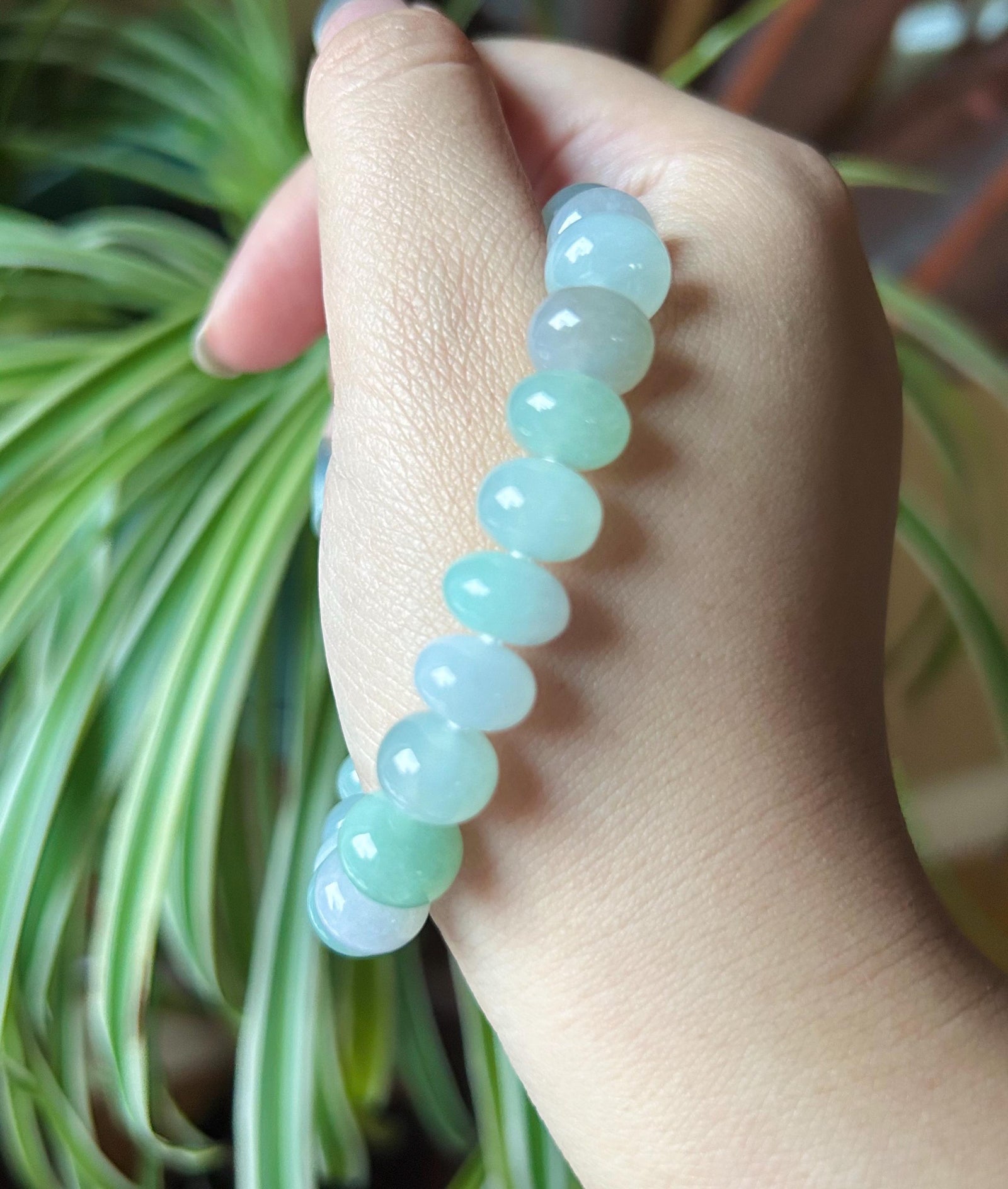 Natural Jadeite Beaded Bracelet High-end Jewelry Burmese Type A Highly Translucent Multicolor Jade 10.5mm