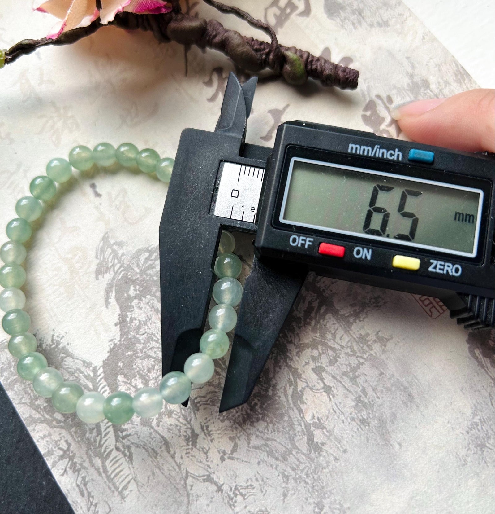 Natural Jadeite Beaded Bracelet Untreated Burmese Type A Icy Highly Translucent Clear Water Green 6.5mm Jade