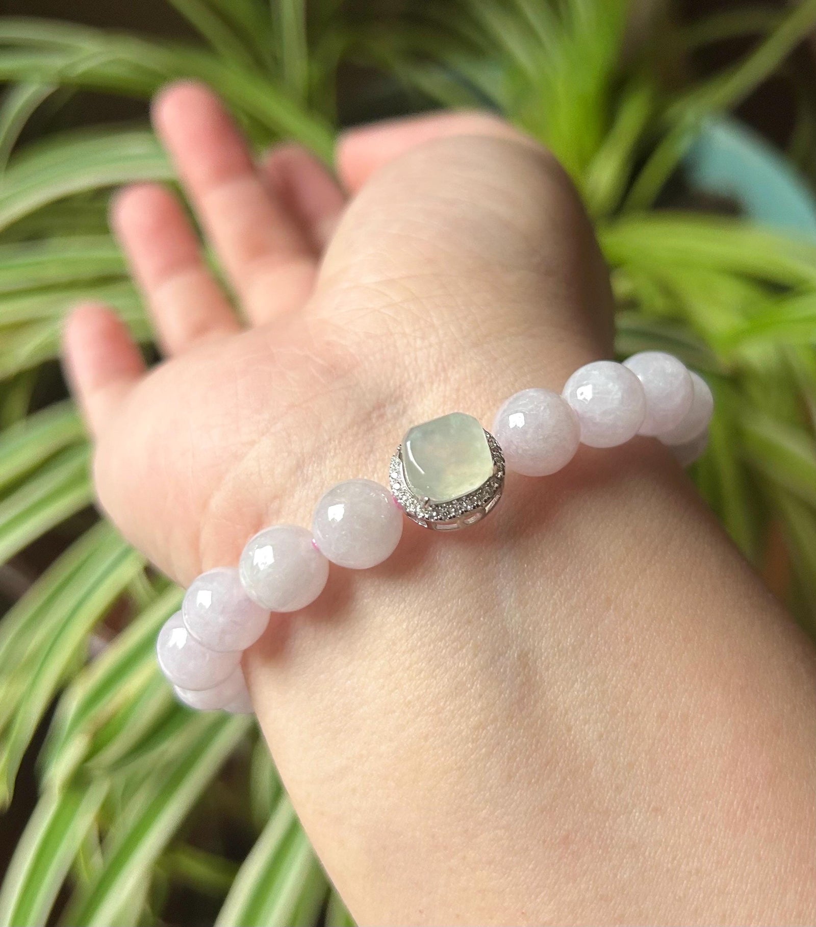 Burmese Jadeite Beaded Bracelet: Natural Type A Icy Translucent Apple Green or Pink Myanmar 9.5mm Jade Untreated