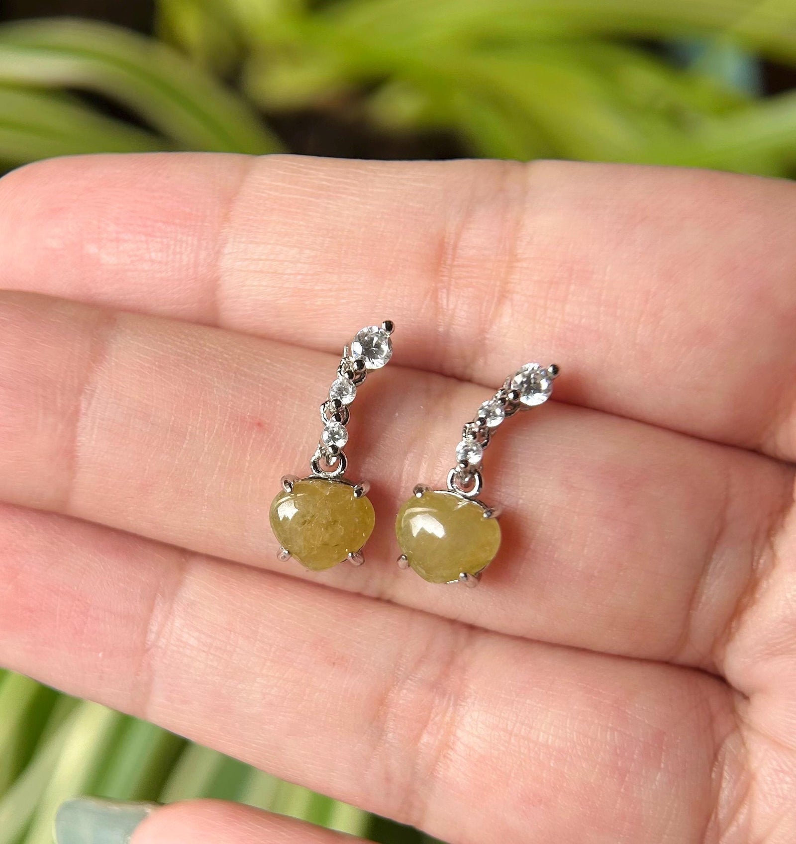 Natural Jadeite & Sterling Silver Dainty Earrings Burmese Type A Highly Translucent Icy Multicolor Myanmar Jade