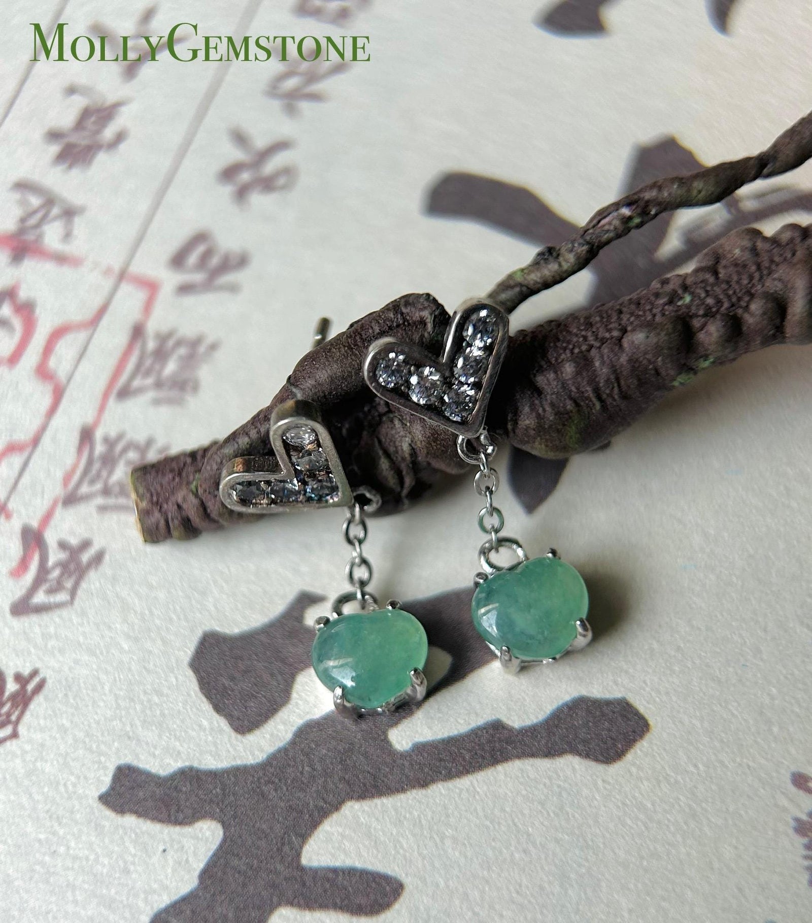 Natural Jadeite & Sterling Silver Dainty Earrings Burmese Type A Highly Translucent Icy Multicolor Myanmar Jade