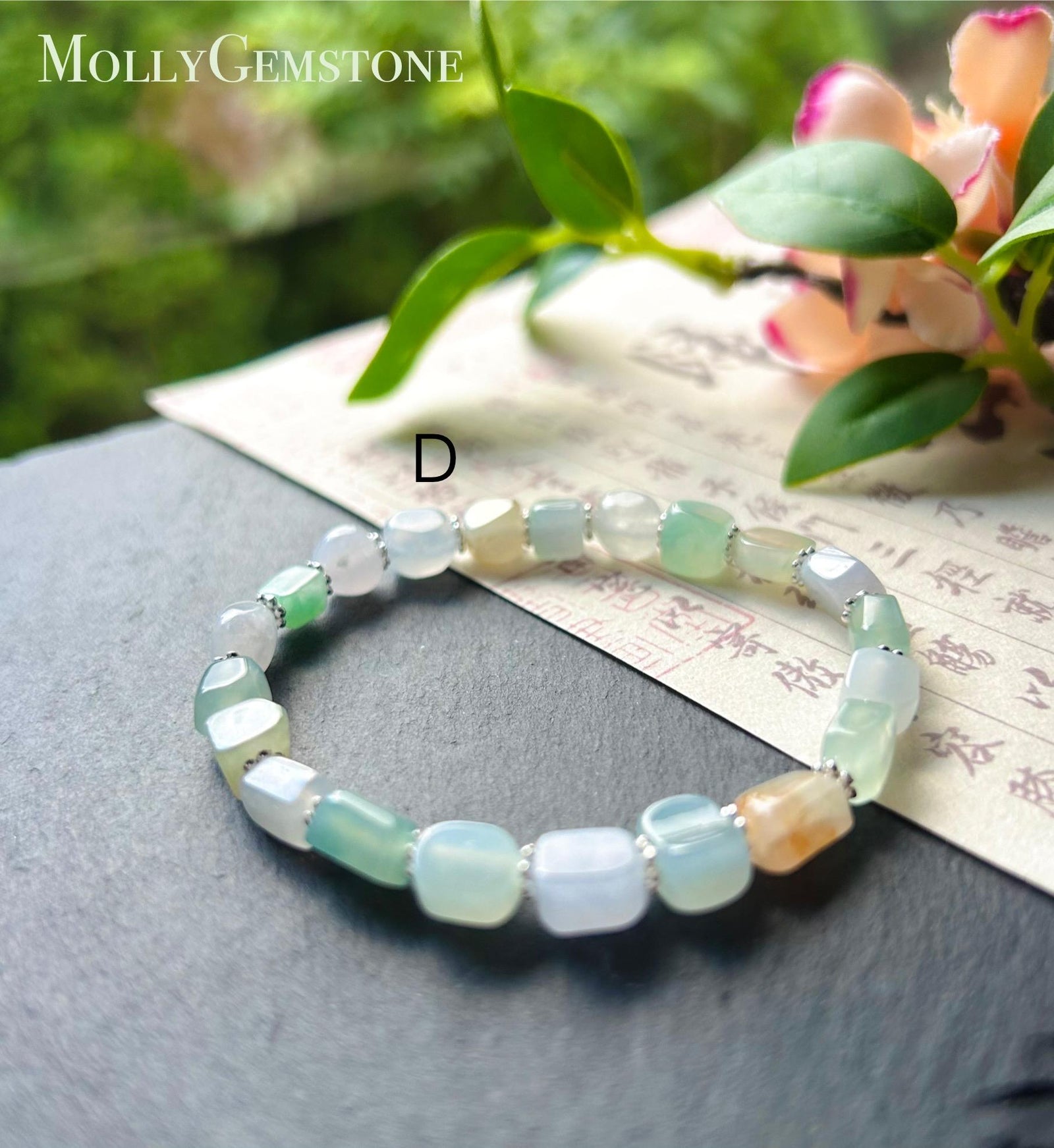 Jadeite Jade Beaded Bracelet Handmade Jewelry Gift for Her Natural Burmese Icy High Translucency Type A Multicolor Rainbow Ice Cube Jade 8mm
