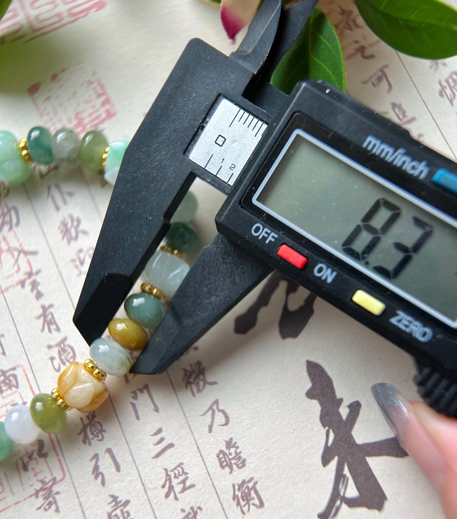 Natural Jadeite Beaded Bracelet Handmade Jewelry Burmese Type A Icy Translucent Autumn Multicolor Jade 8.5mm