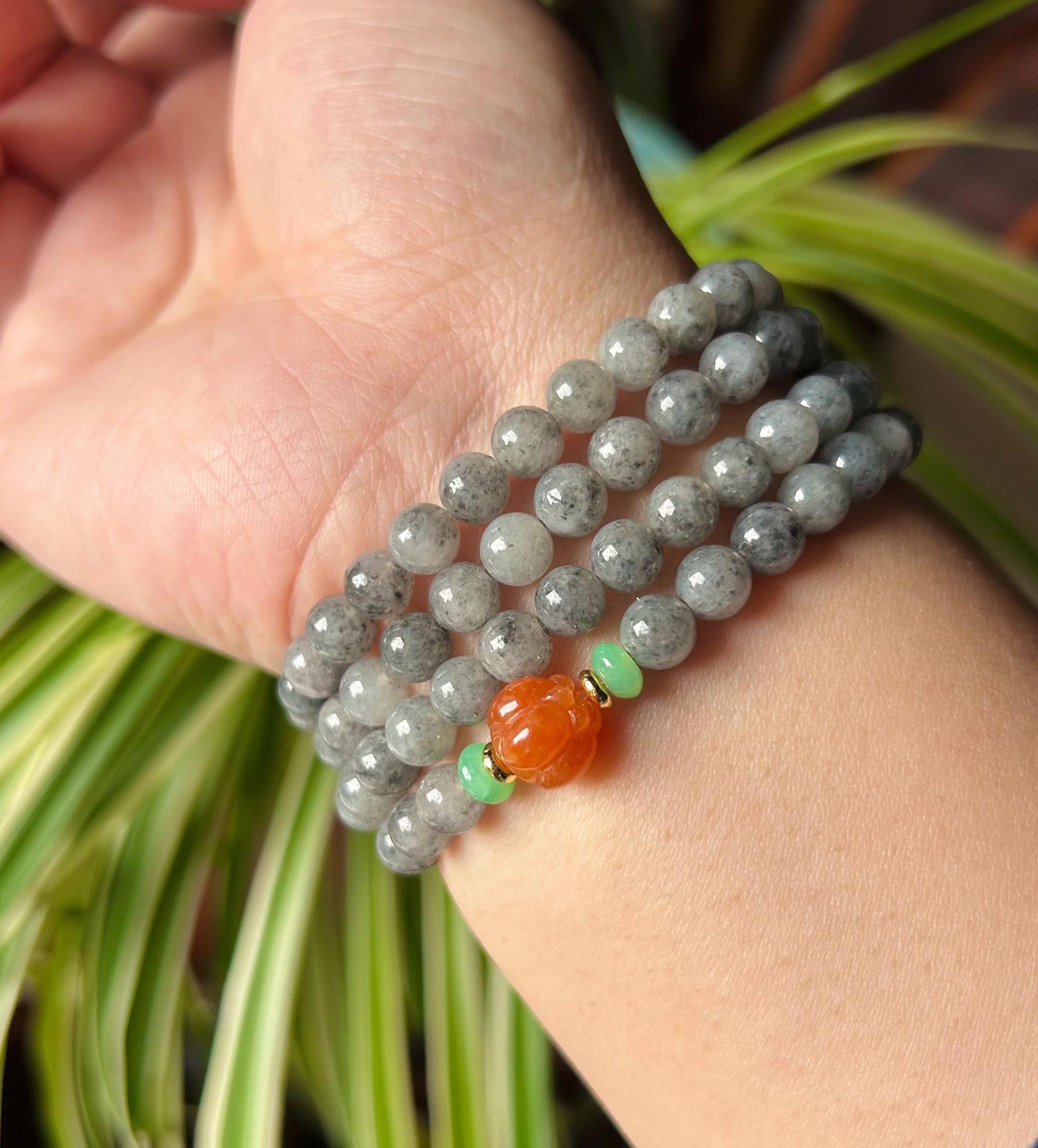 Natural Jadeite Beaded Stacked Bracelet Sweater Necklace Burmese Type A Highly Translucent Icy Wuji Black Jade 6.2mm