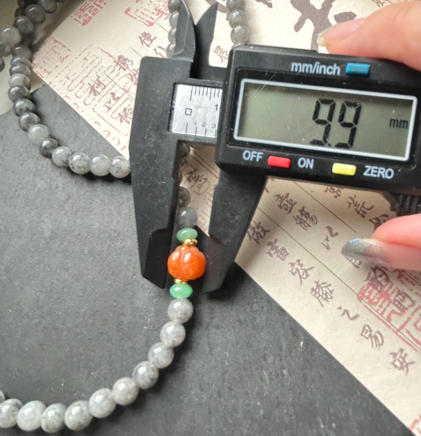 Natural Jadeite Beaded Stacked Bracelet Sweater Necklace Burmese Type A Highly Translucent Icy Wuji Black Jade 6.2mm